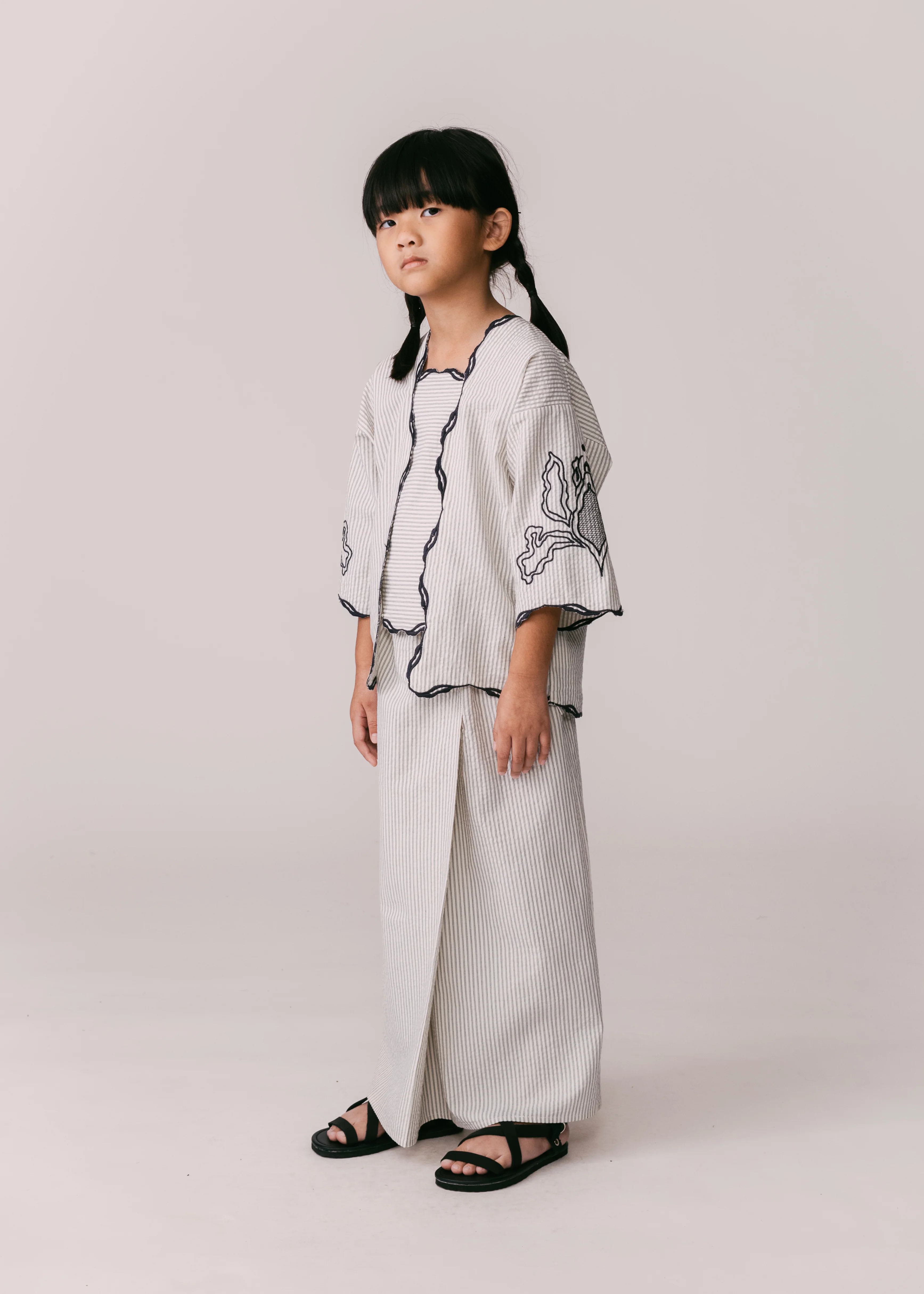 Kids: Mekar Loose Kebaya (Black Stripe) - Image 5