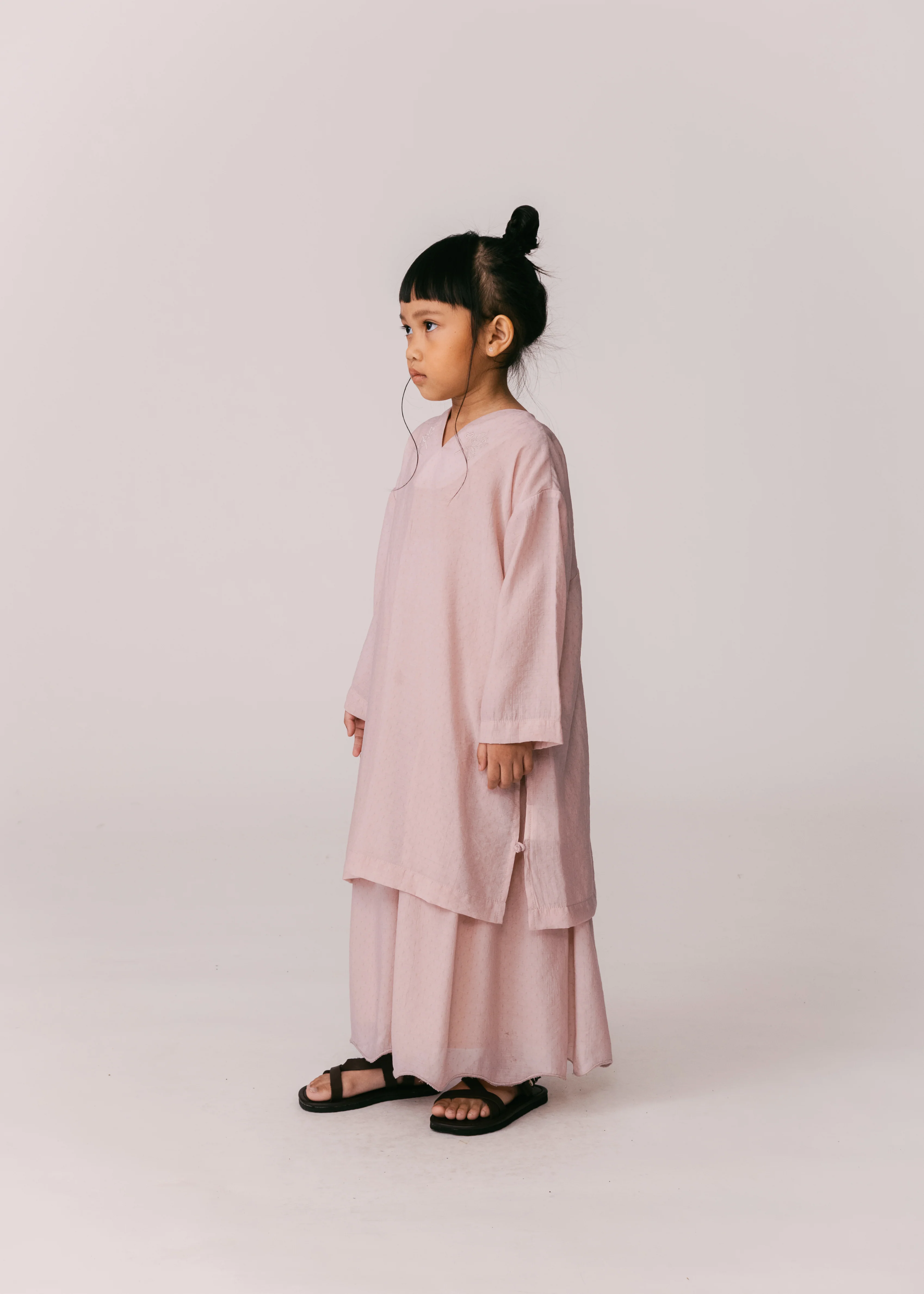 Kids: Terbit Gathered Skirt (Dusty Pink) - Image 3