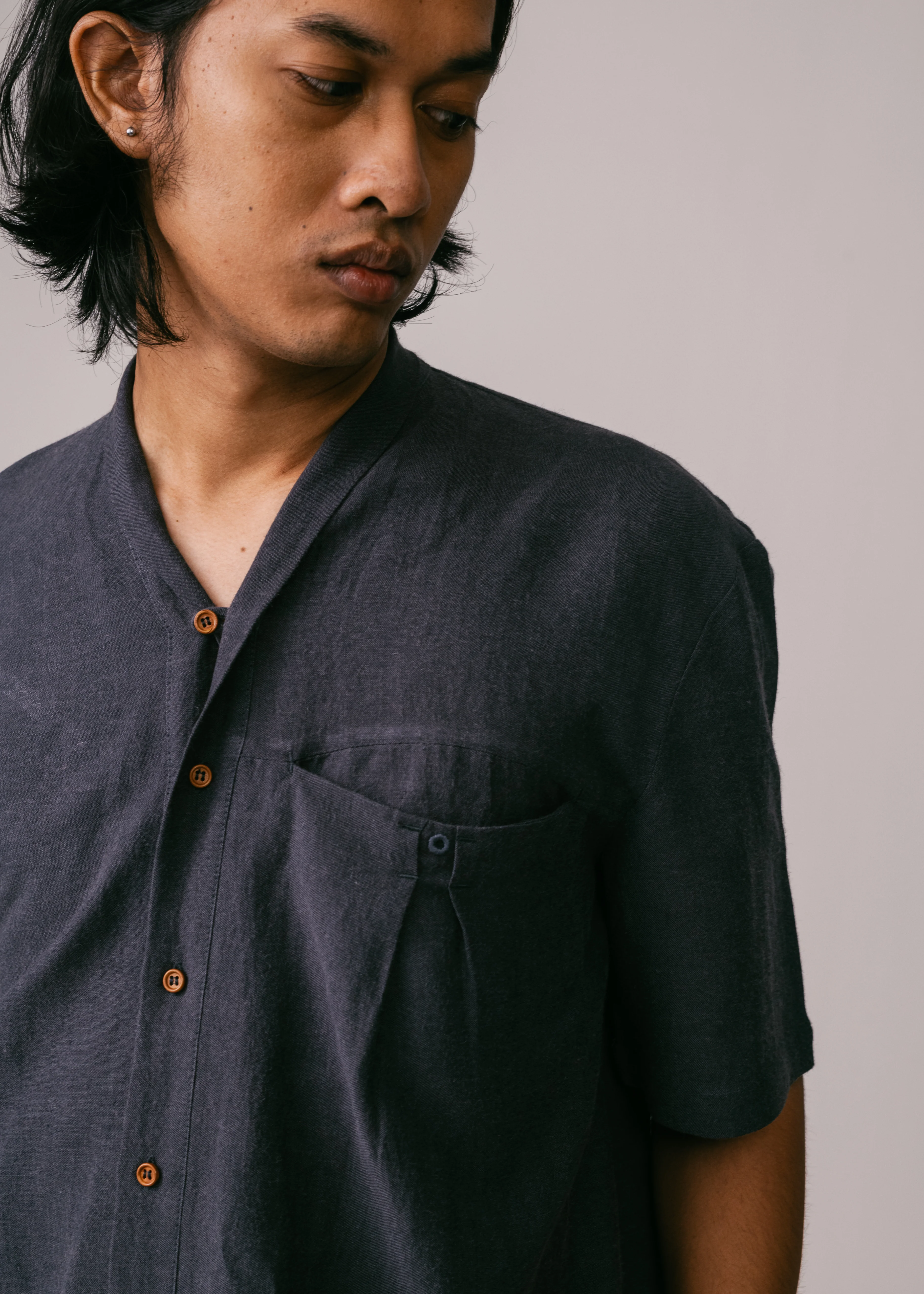 Men: Alir Collared Shirt (Navy Blue) - Image 2