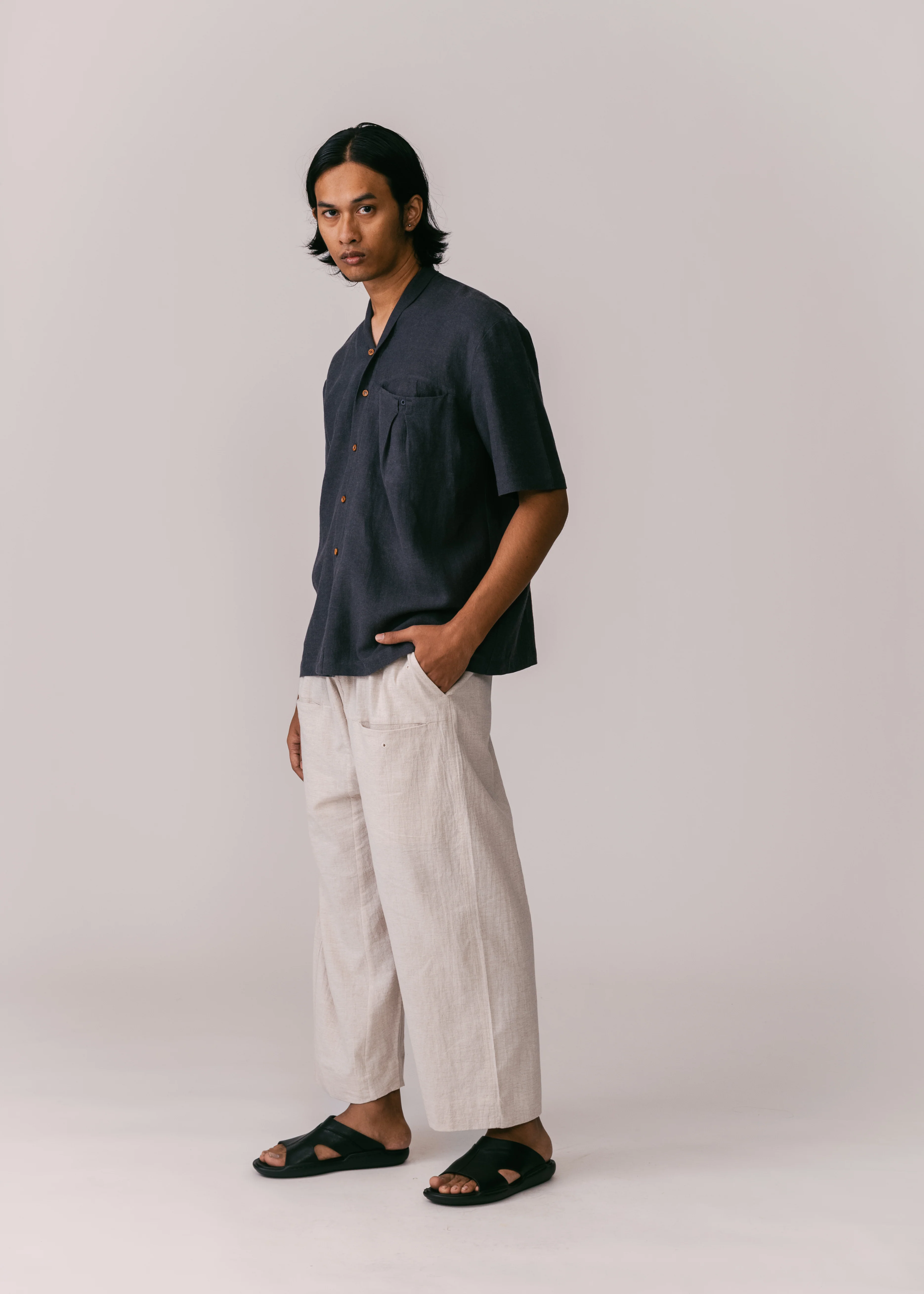 Men: Alir Collared Shirt (Navy Blue) - Image 4
