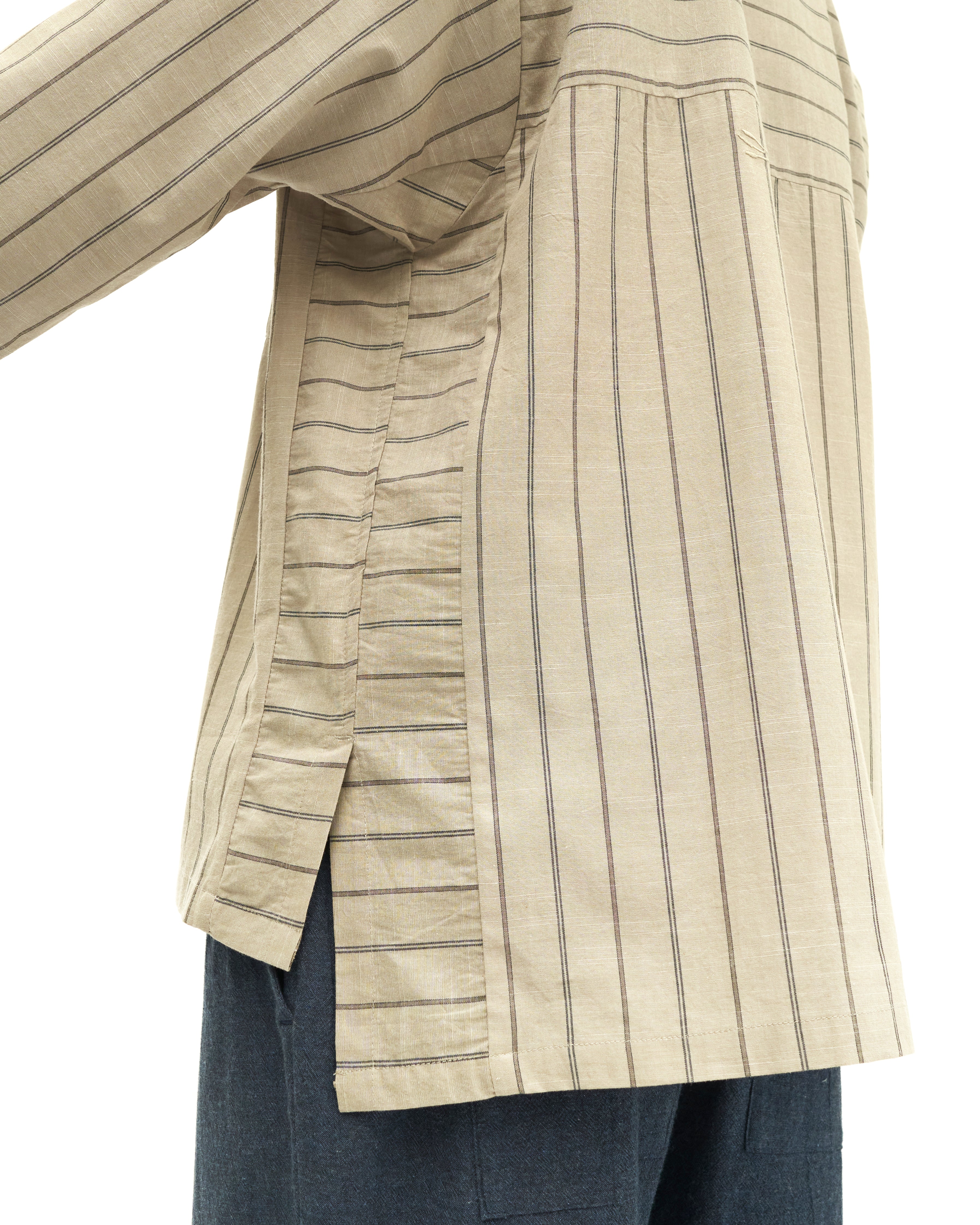 Men: Galah Buttoned Shirt (Grey Stripe) - Image 9