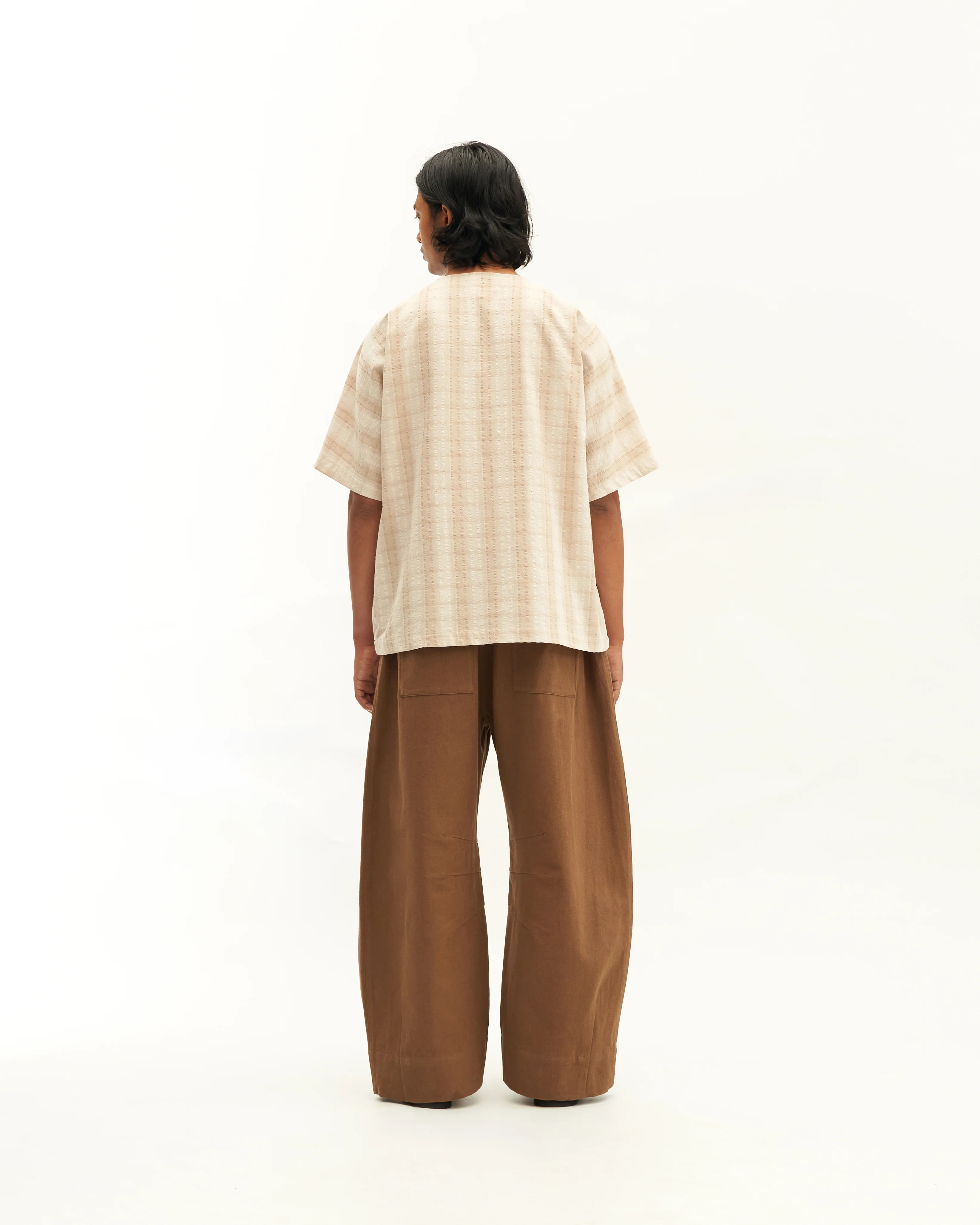 Men: Kongsi Keyhole Top (Brown Plaid) - Image 6
