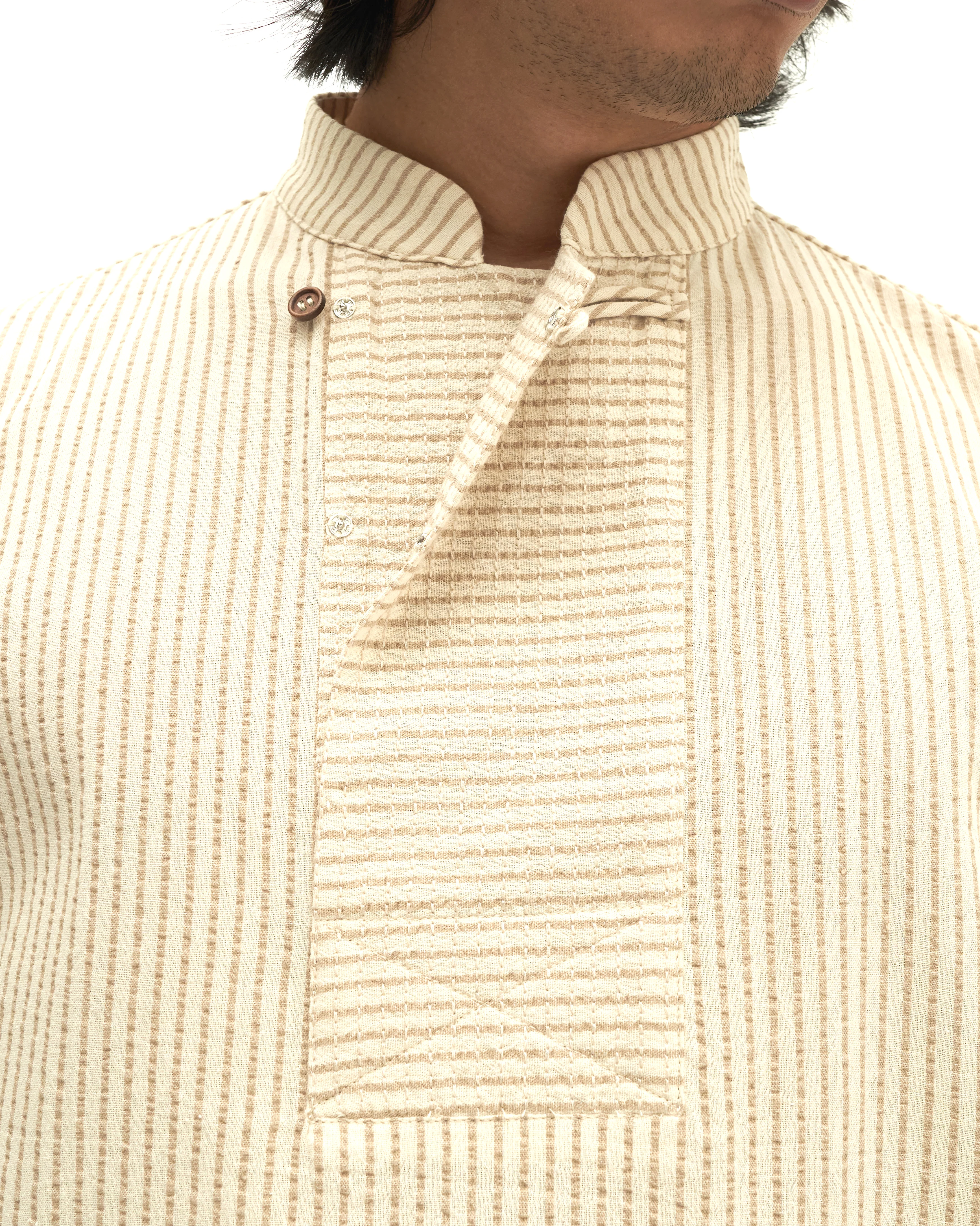 Men: Mao Baju Melayu (Brown Stripe) - Image 7