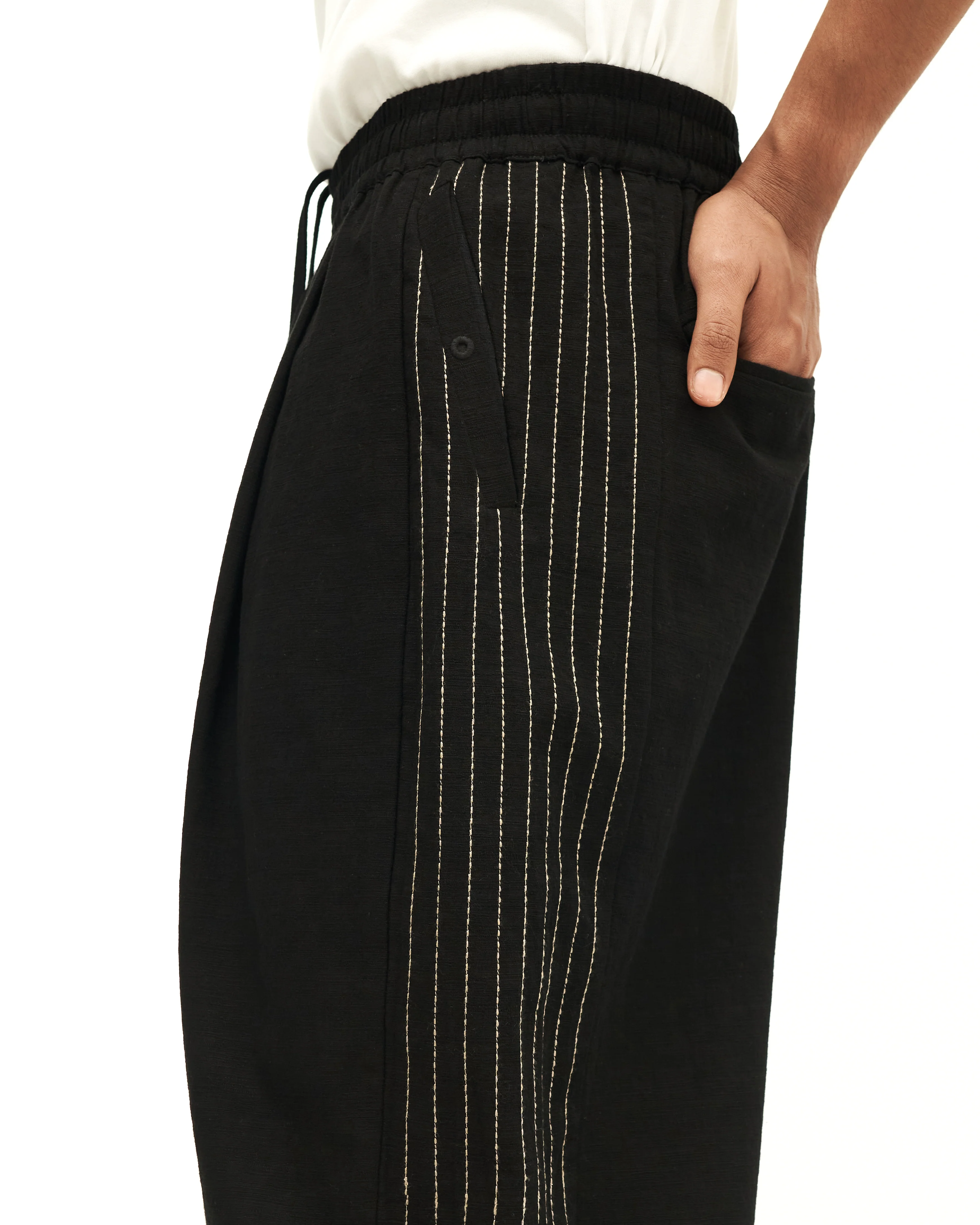 Men: Mao Straight Pants (Black) - Image 5