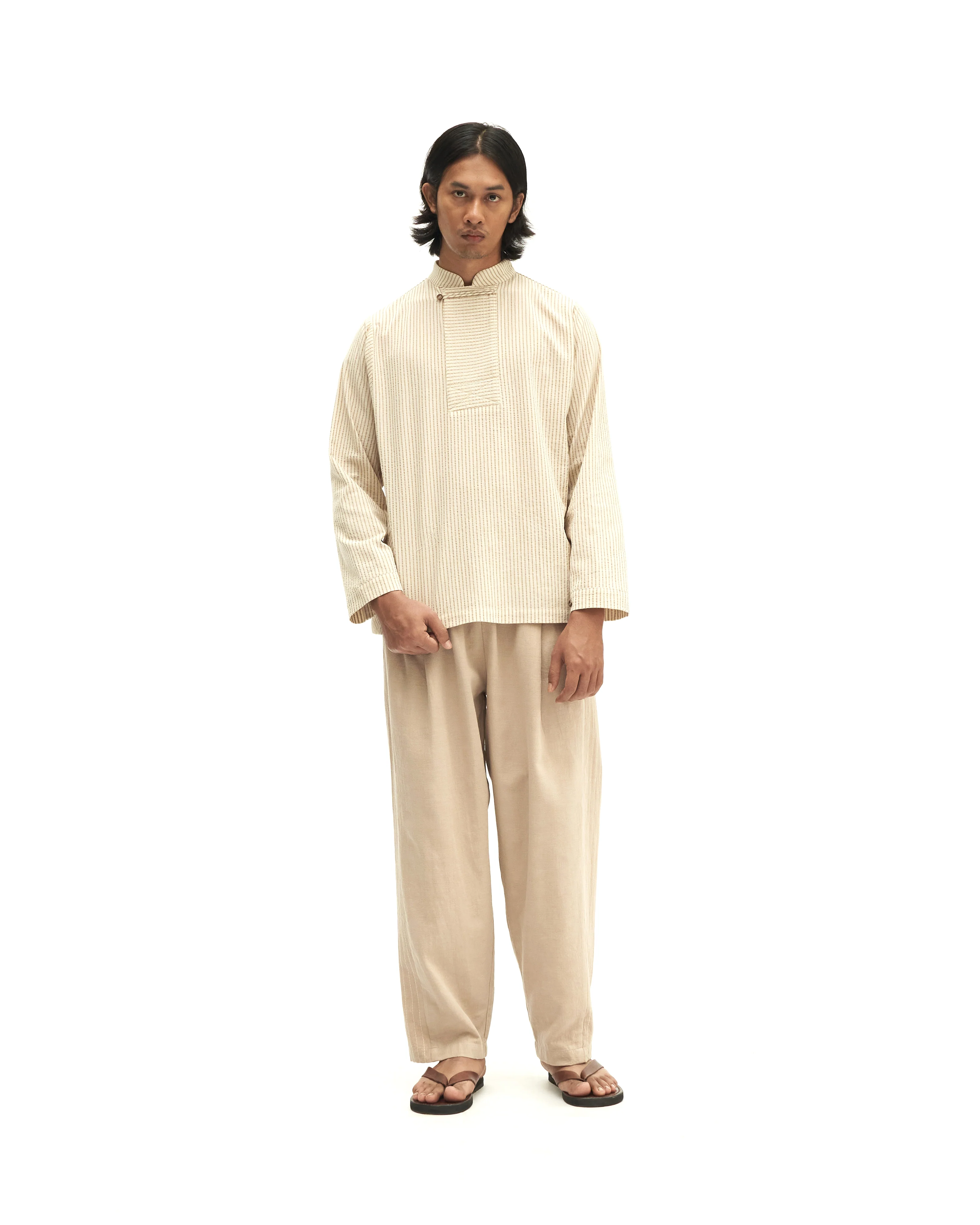Men: Mao Straight Pants (Stone Grey) - Image 3