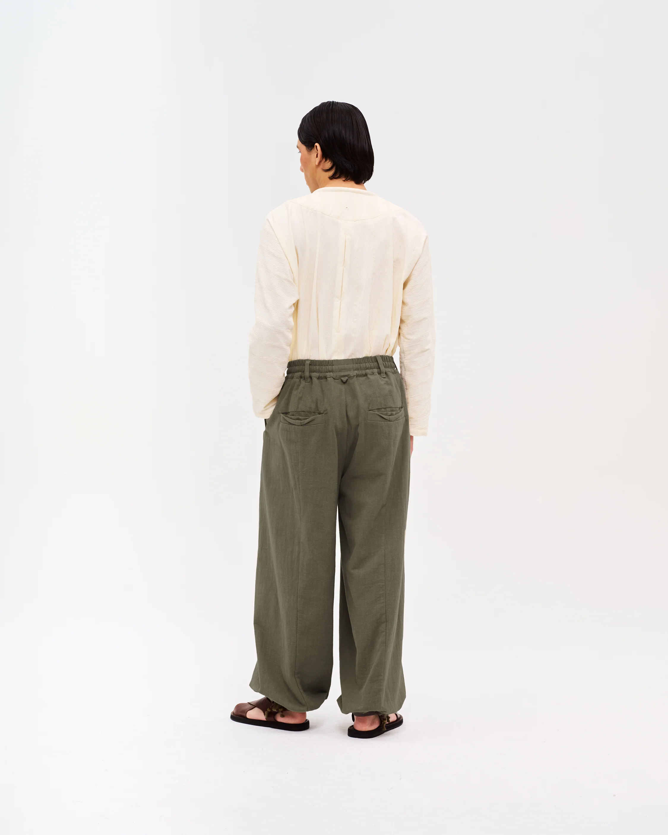 Men: Tart Wide Pants (Olive) - Image 9