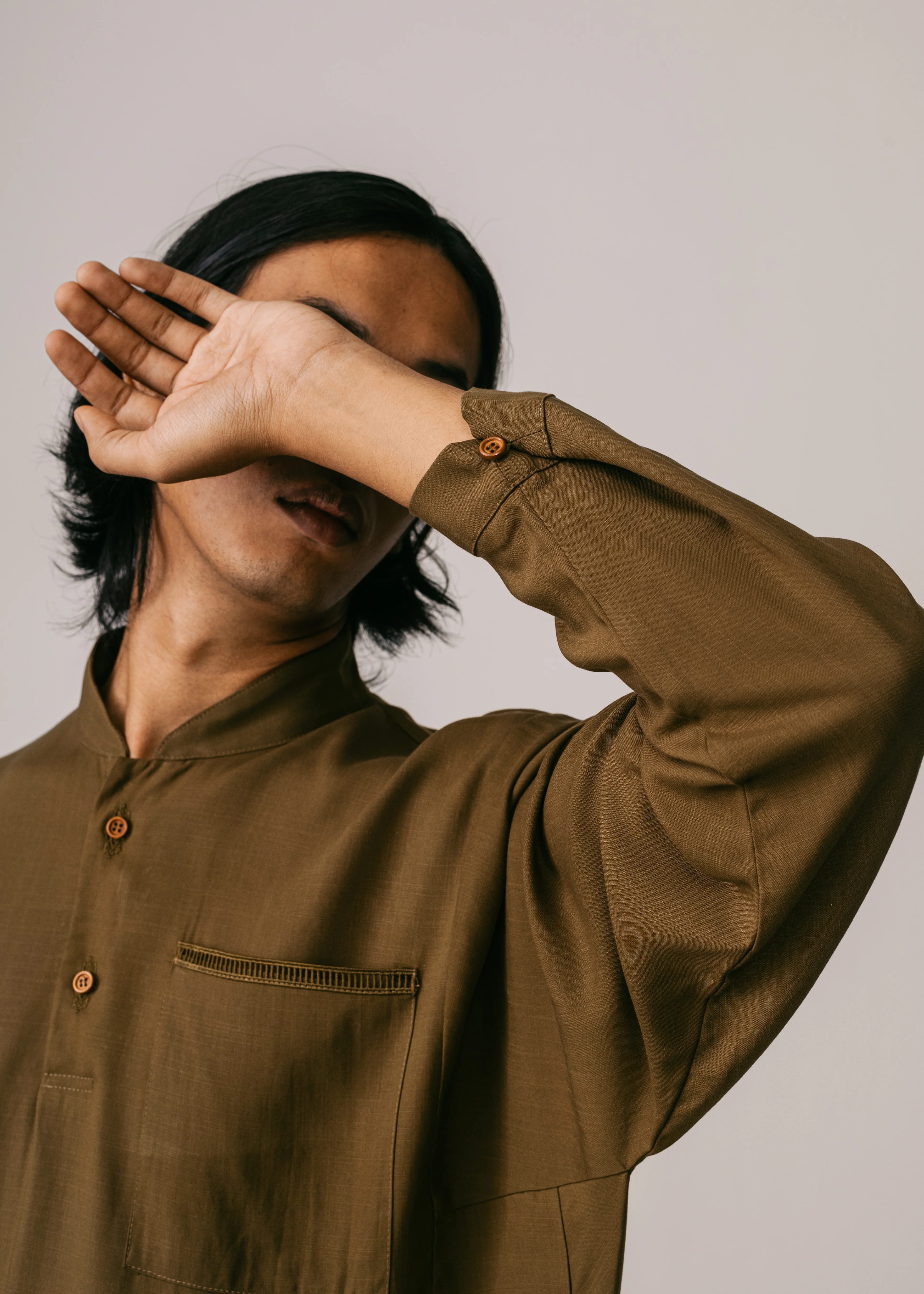Men: Terus Baju Melayu (Olive) - Image 2