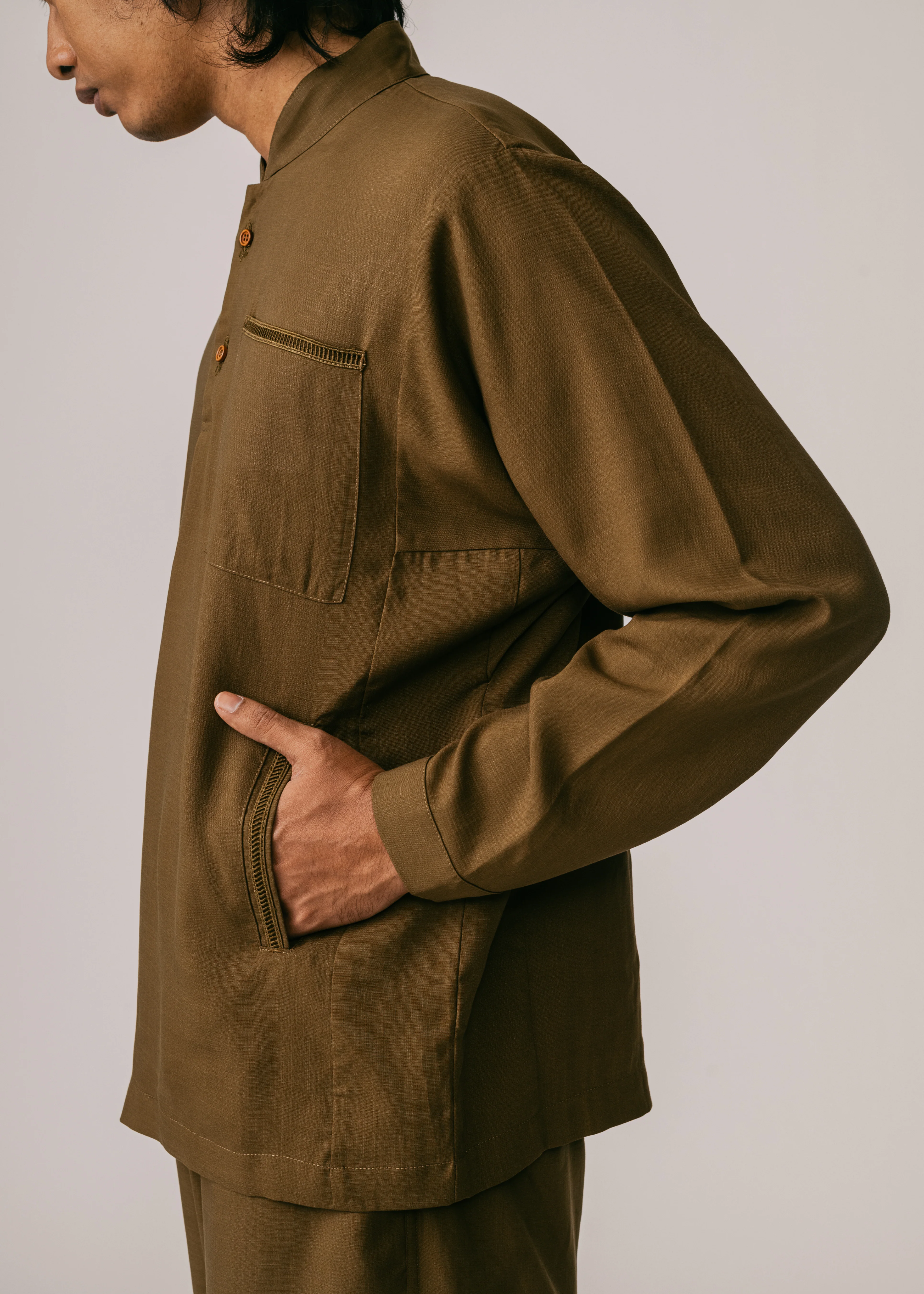 Men: Terus Baju Melayu (Olive) - Image 5