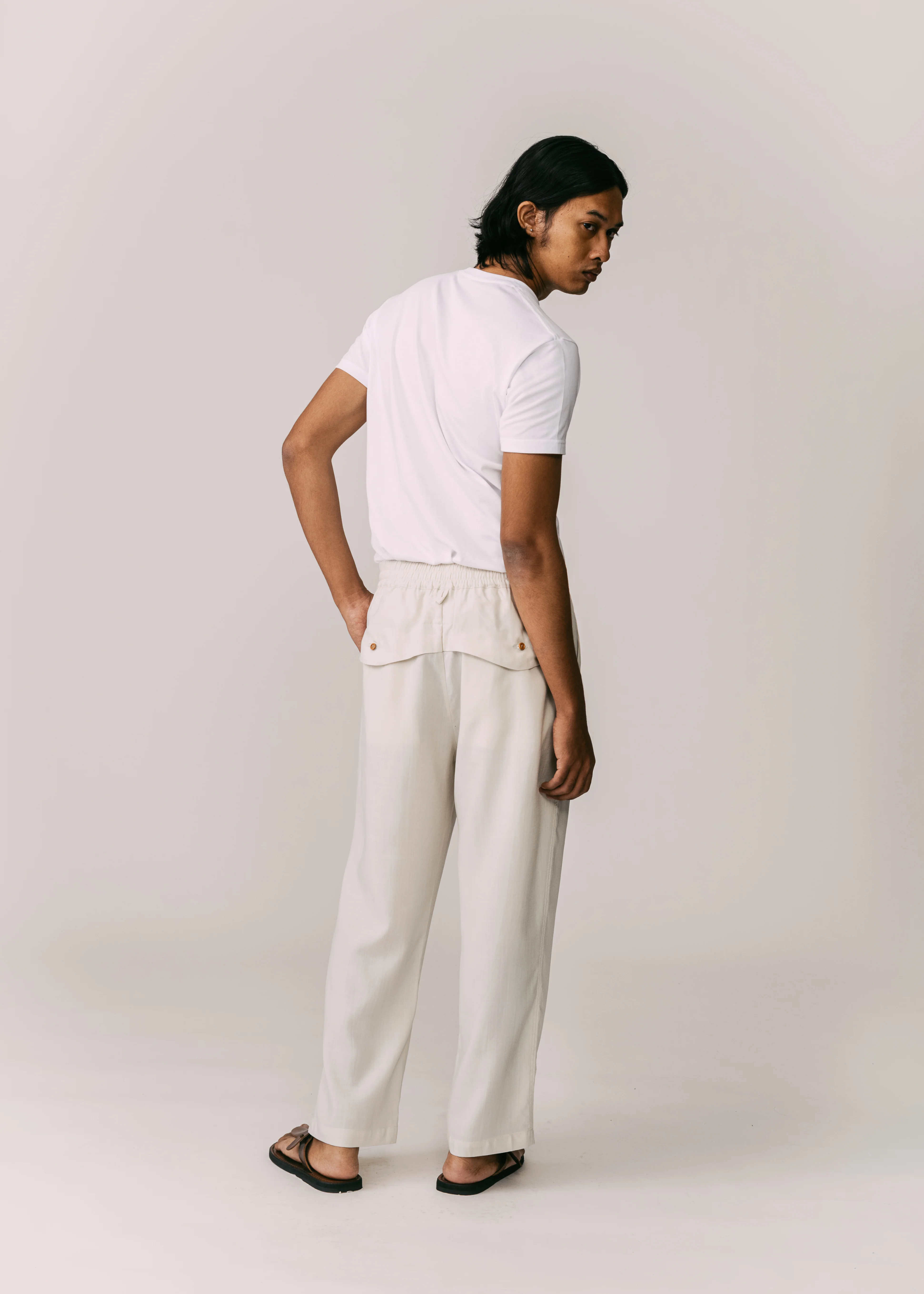 Men: Terus Straight Pants (Beige) - Image 2