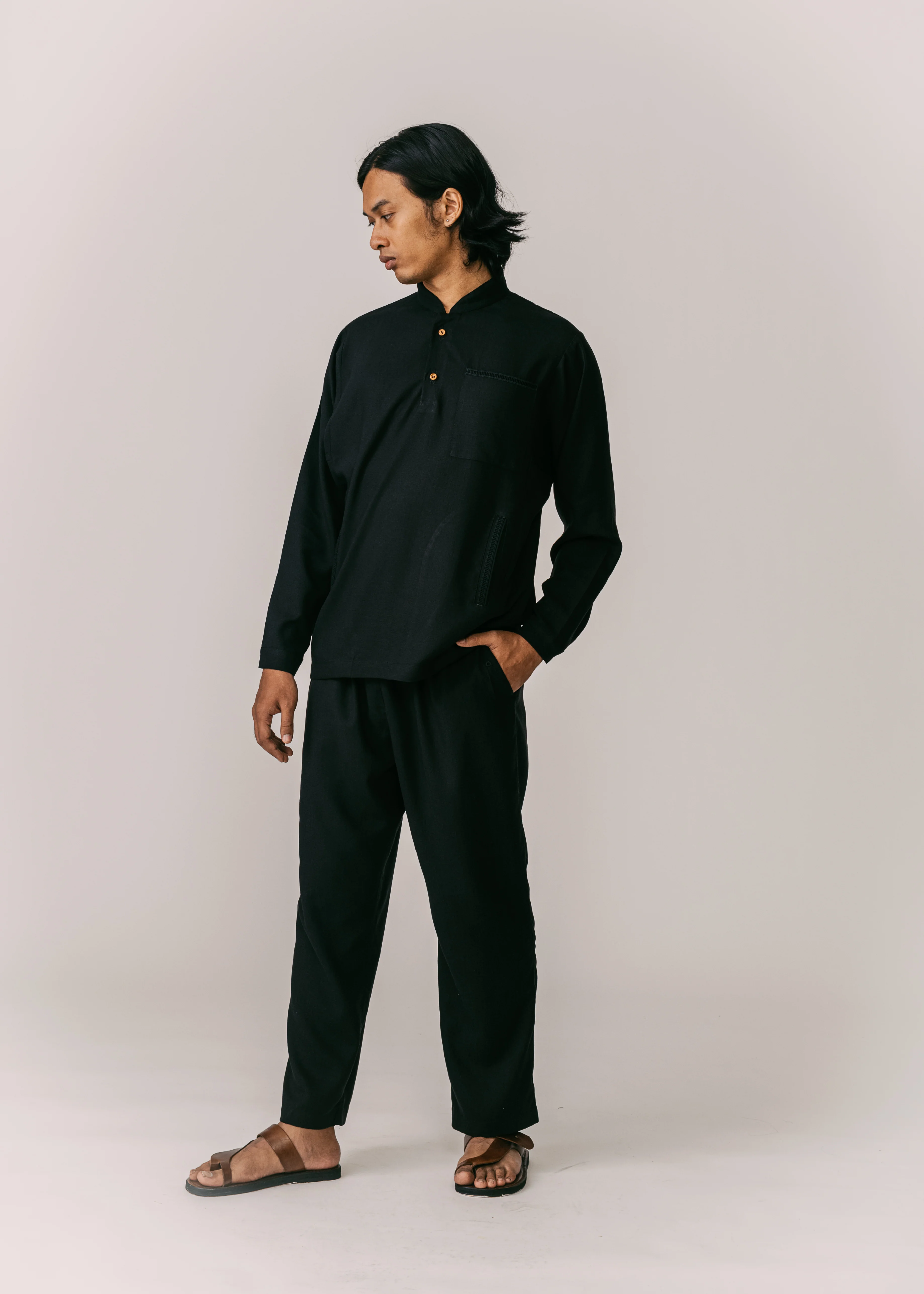 Men: Terus Straight Pants (Black) - Image 3