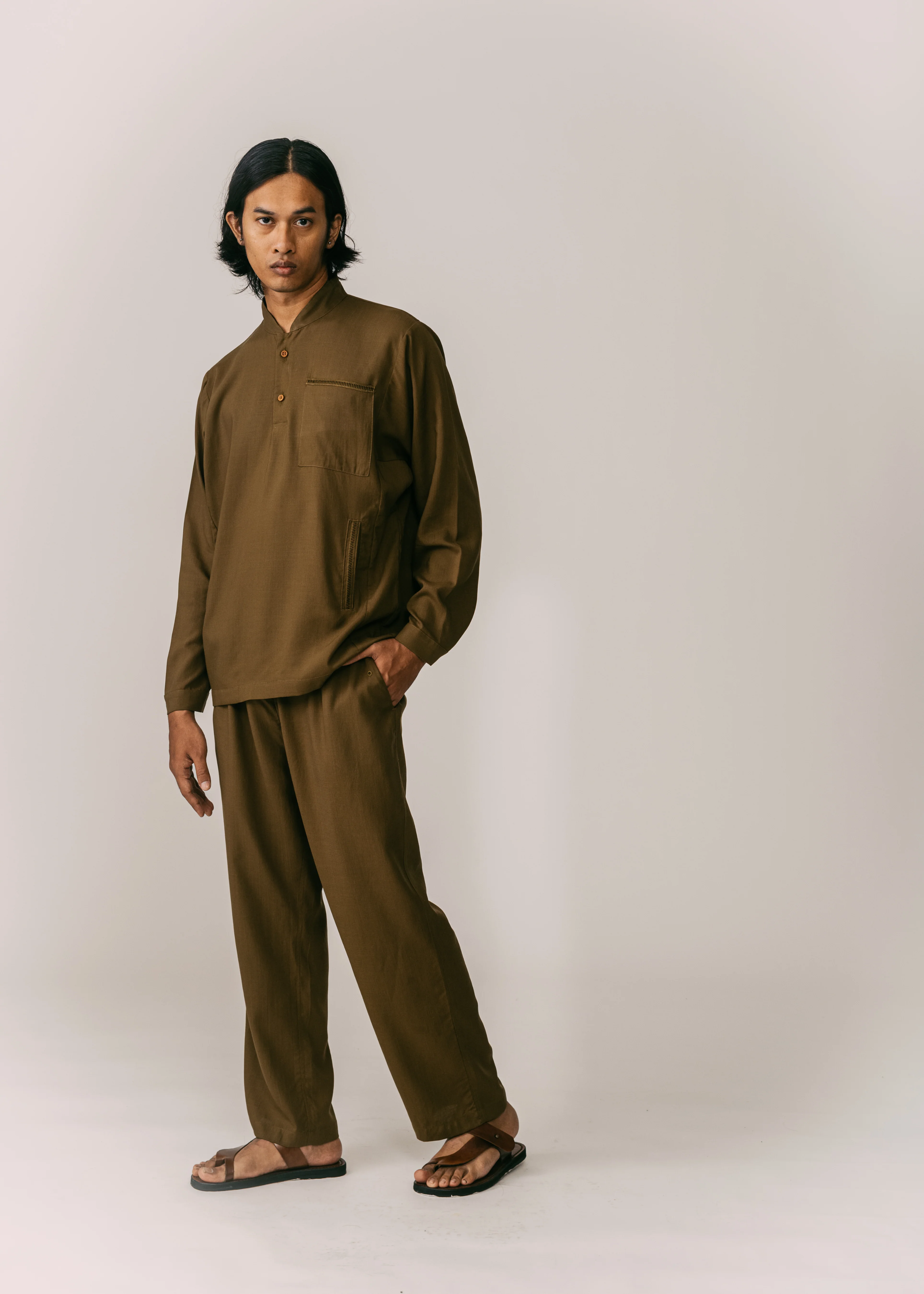 Men: Terus Straight Pants (Olive) - Image 5