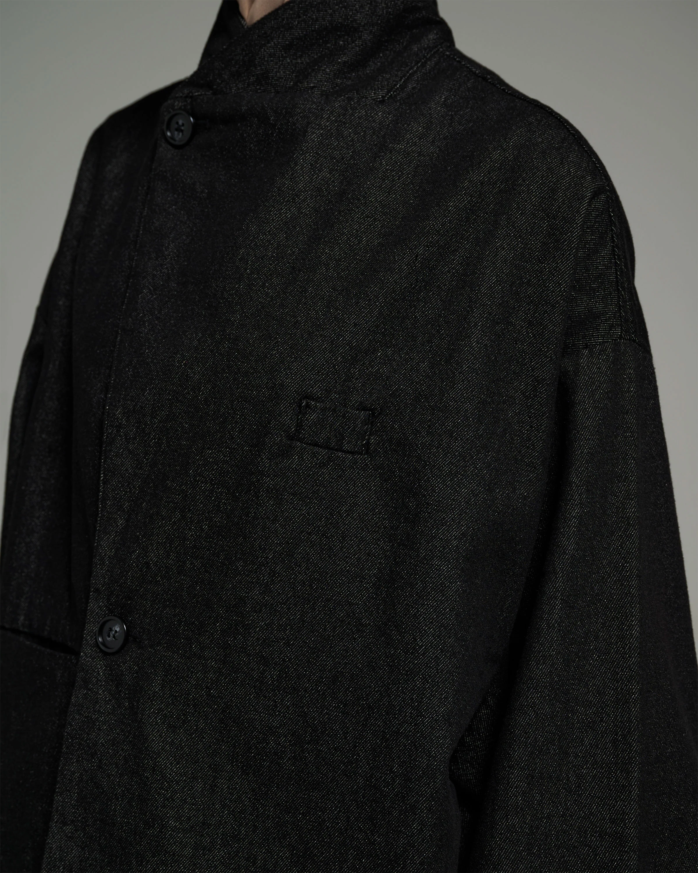 Unisex: The Asymmetrical Jacket (Black Denim) - Image 4