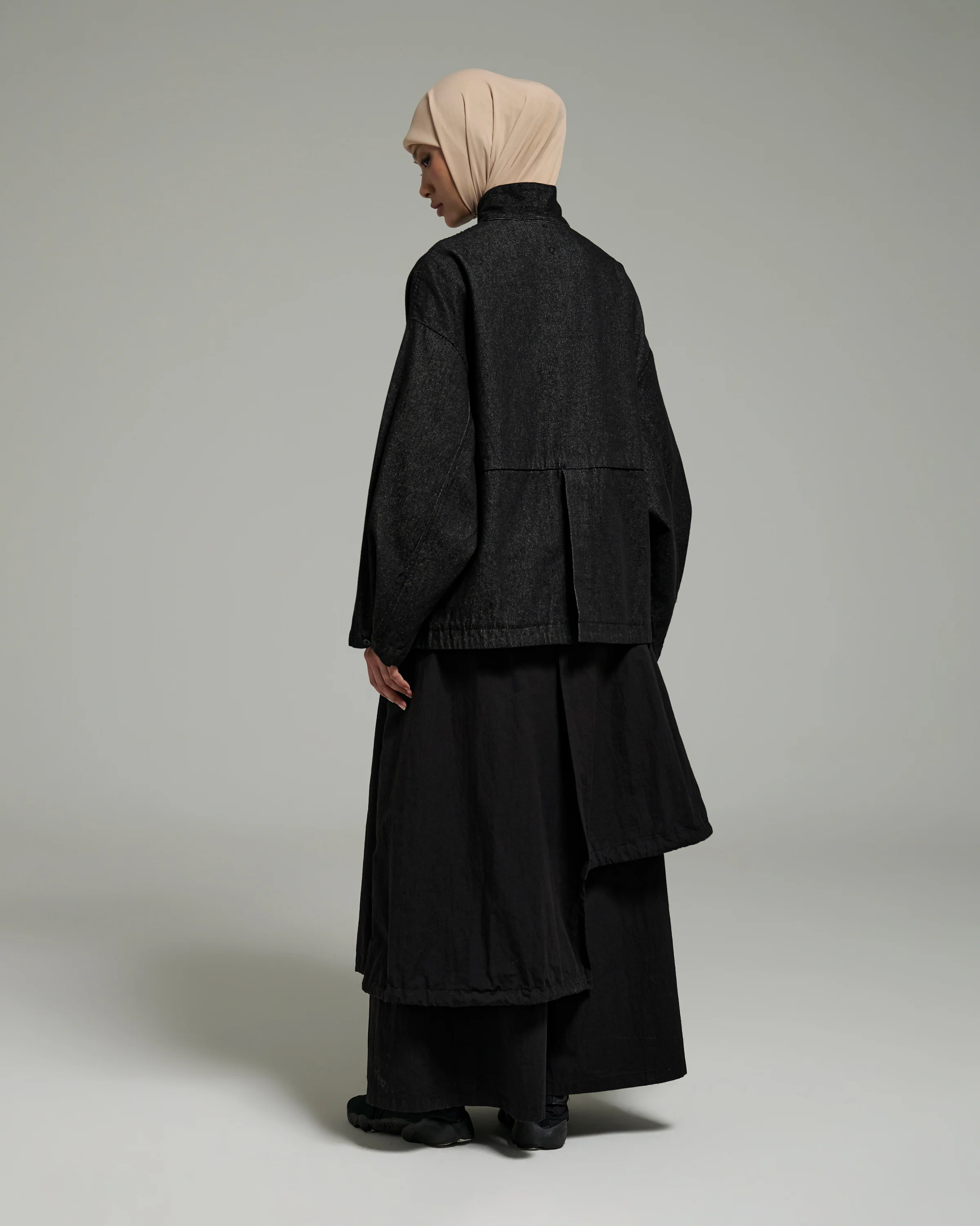 Unisex: The Asymmetrical Jacket (Black Denim) - Image 7