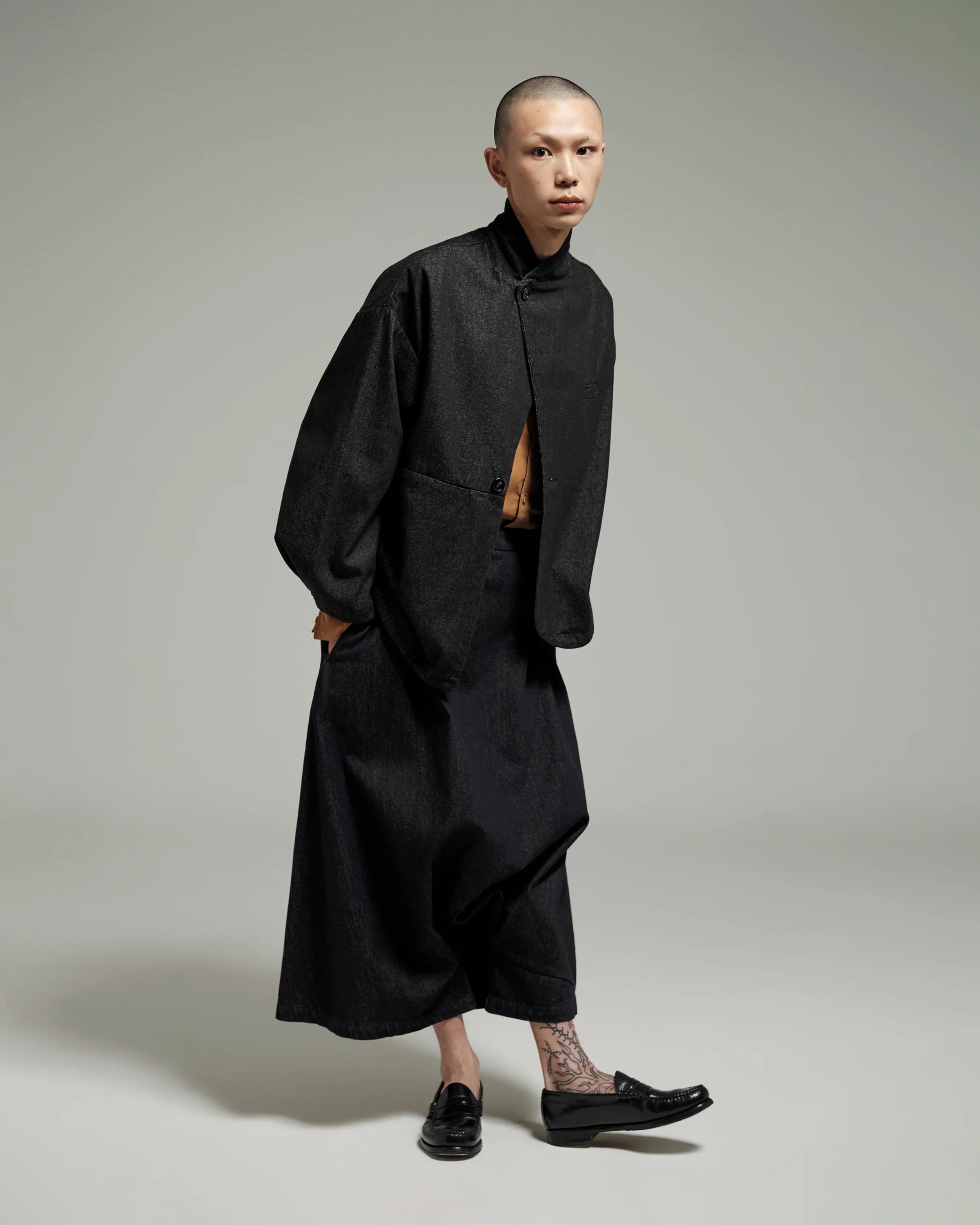 Unisex: The Asymmetrical Jacket (Black Denim) - Image 9