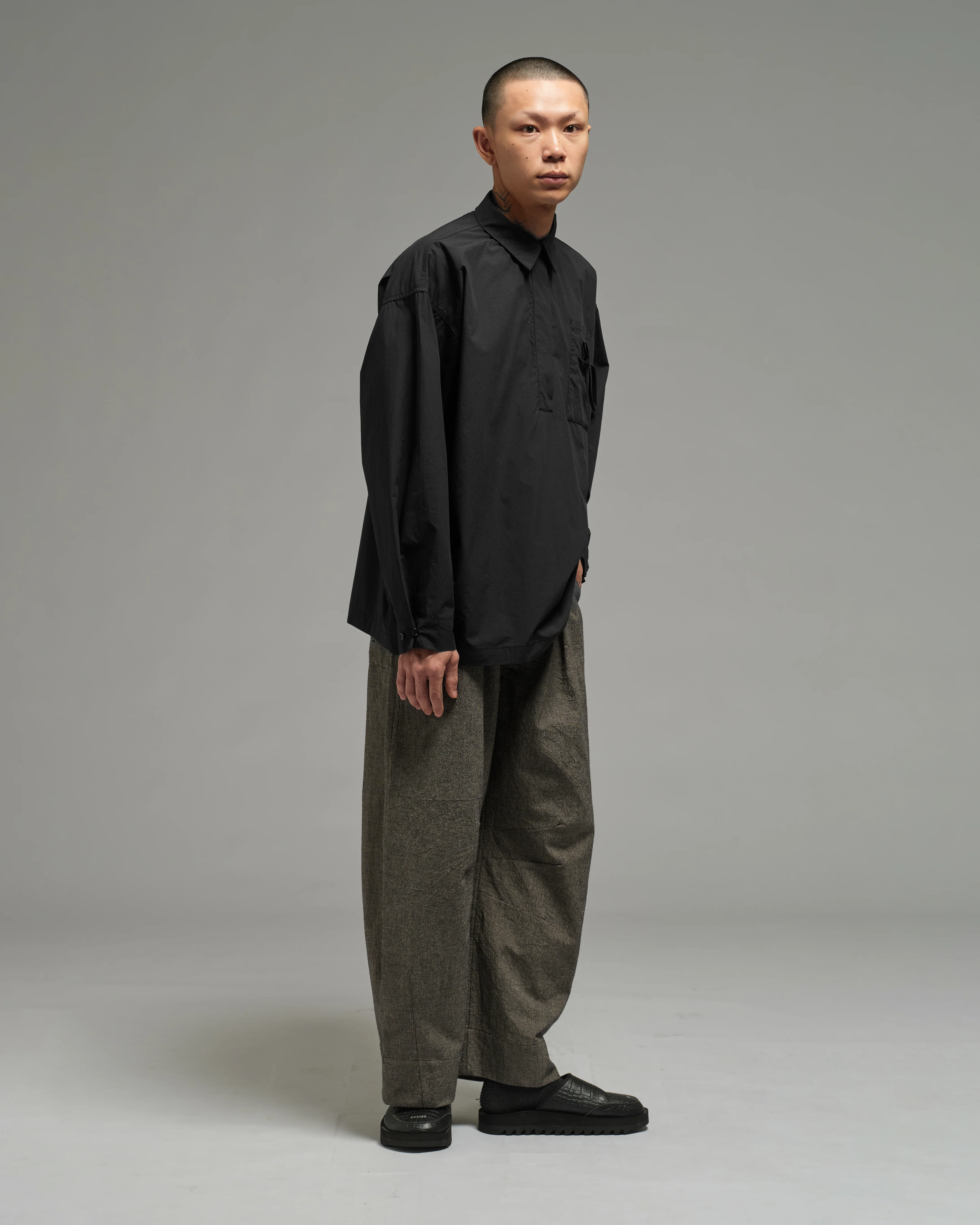 Unisex: Collared Shirt (Black) - Image 3