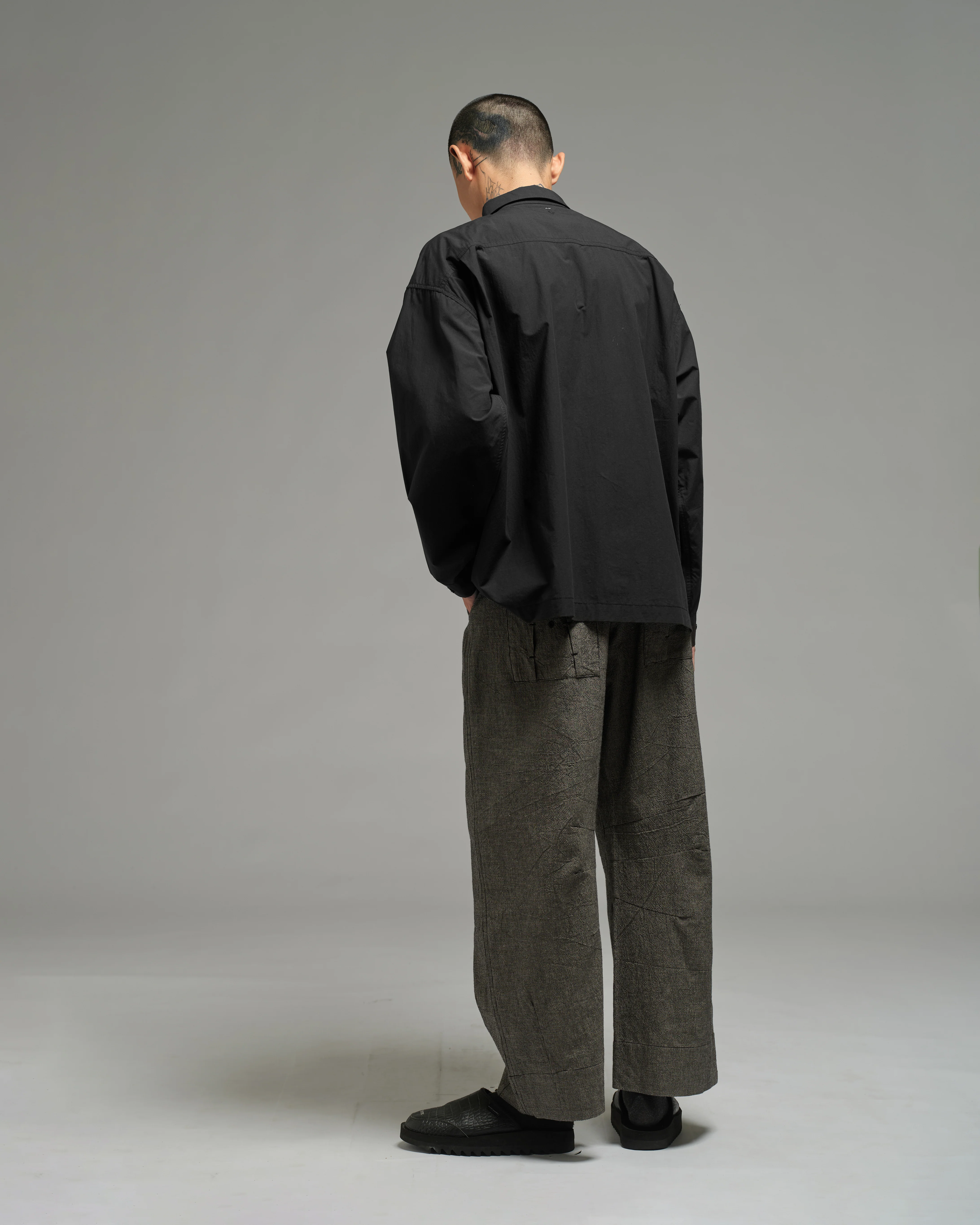 Unisex: Collared Shirt (Black) - Image 4
