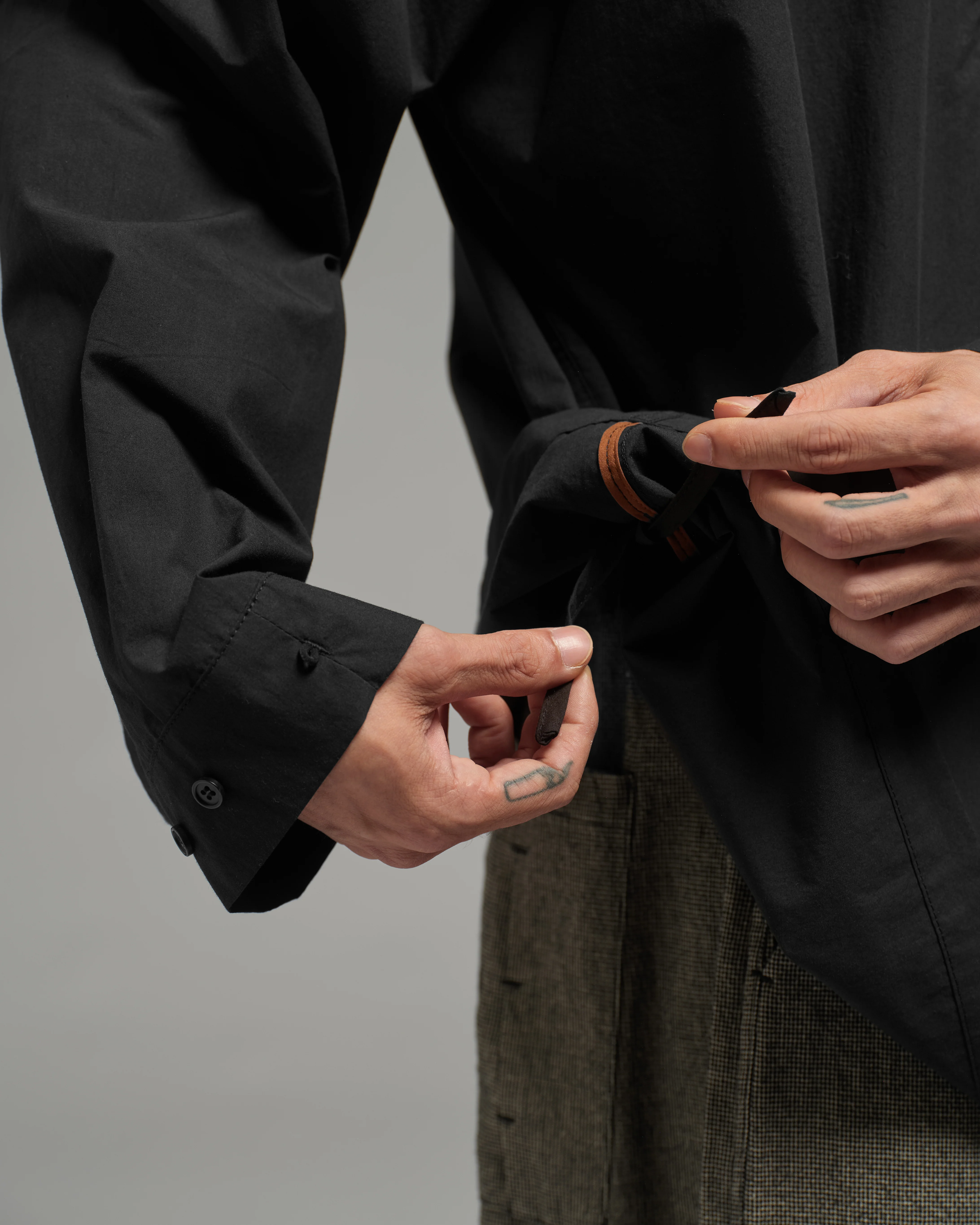 Unisex: Collared Shirt (Black) - Image 9