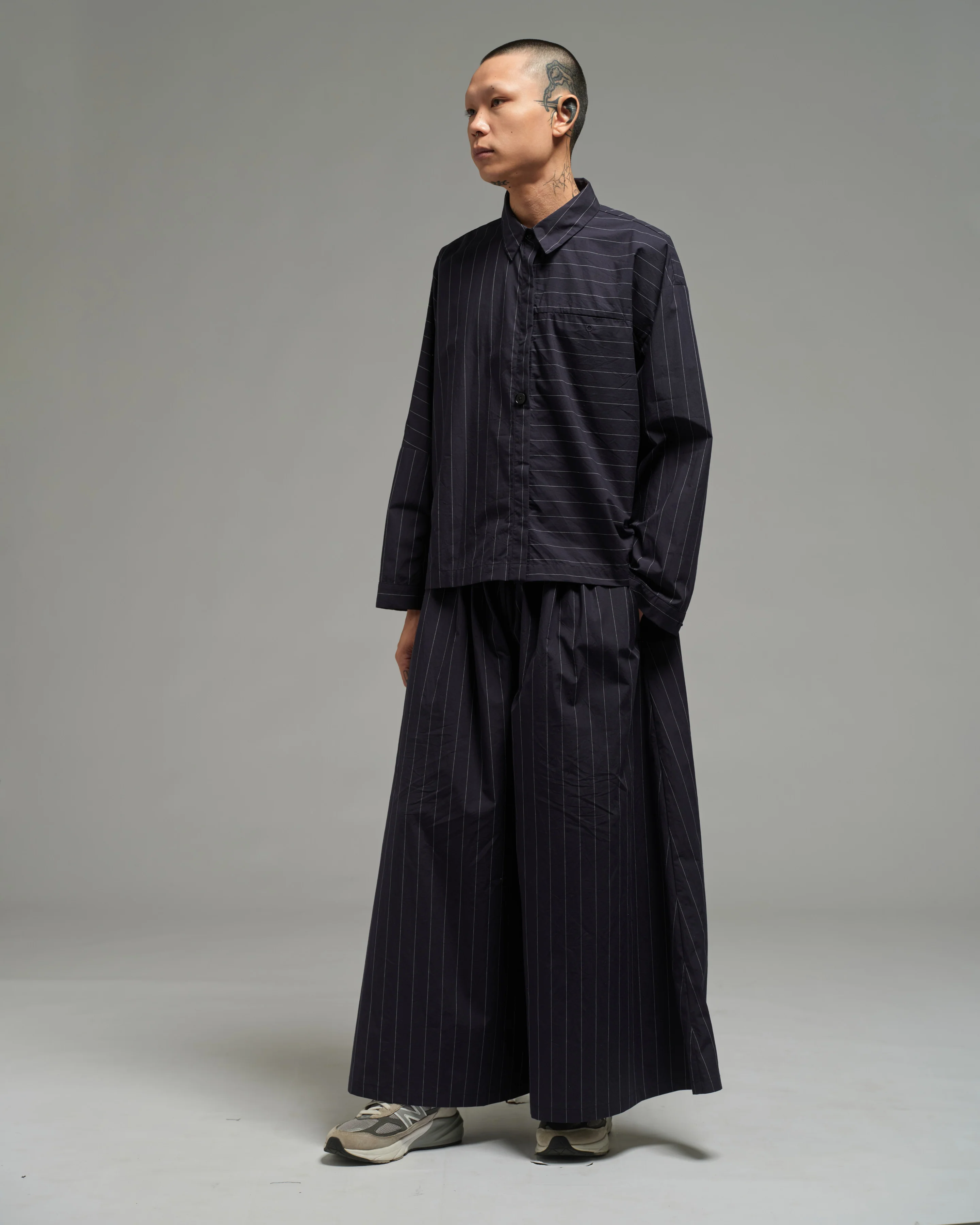 Unisex: Multi Hakama Pants (Pinstripe Dark Blue)