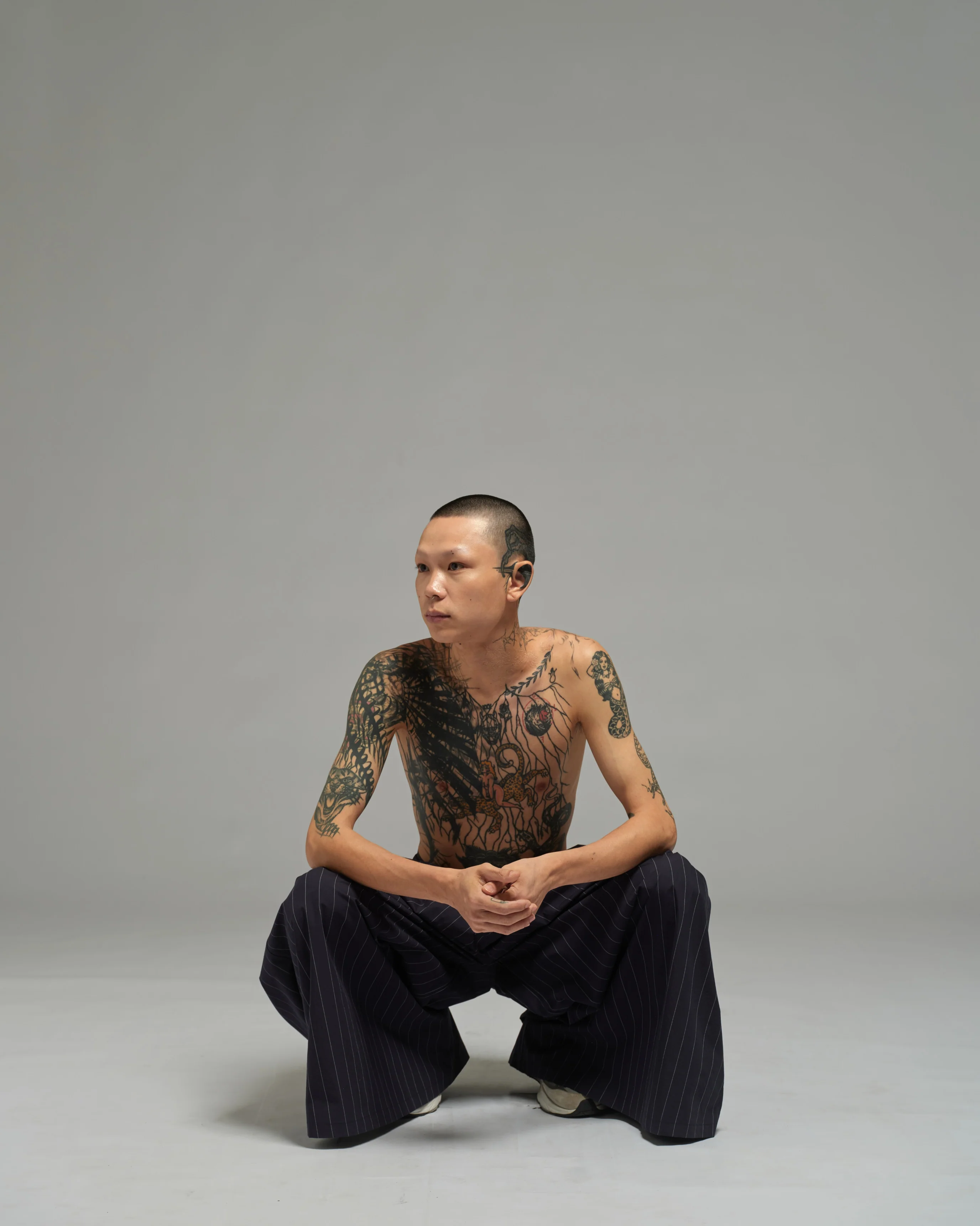 Unisex: Multi Hakama Pants (Pinstripe Dark Blue) - Image 5