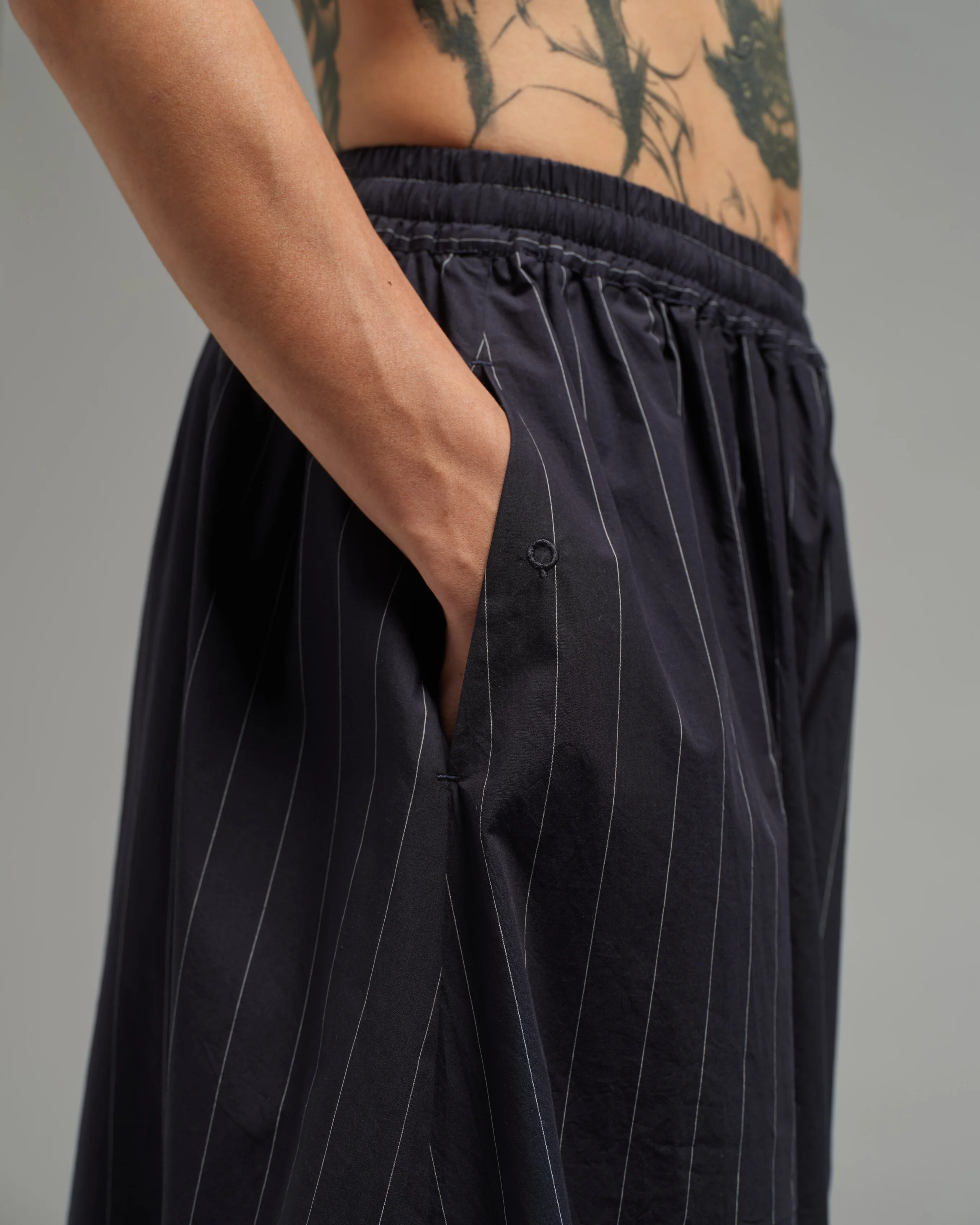 Unisex: Multi Hakama Pants (Pinstripe Dark Blue) - Image 6