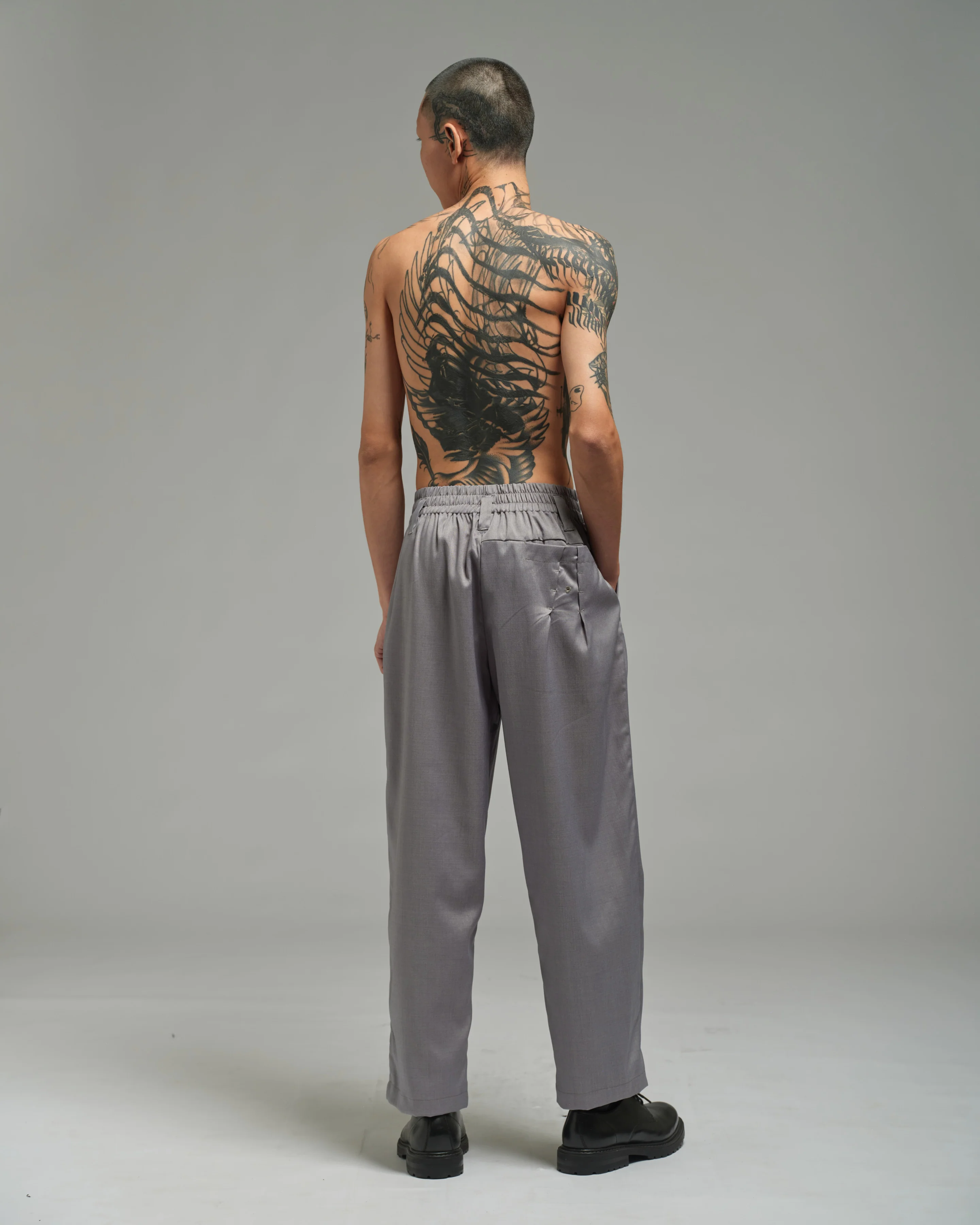 Unisex: Pleated Waist Pants (Grey) - Image 5