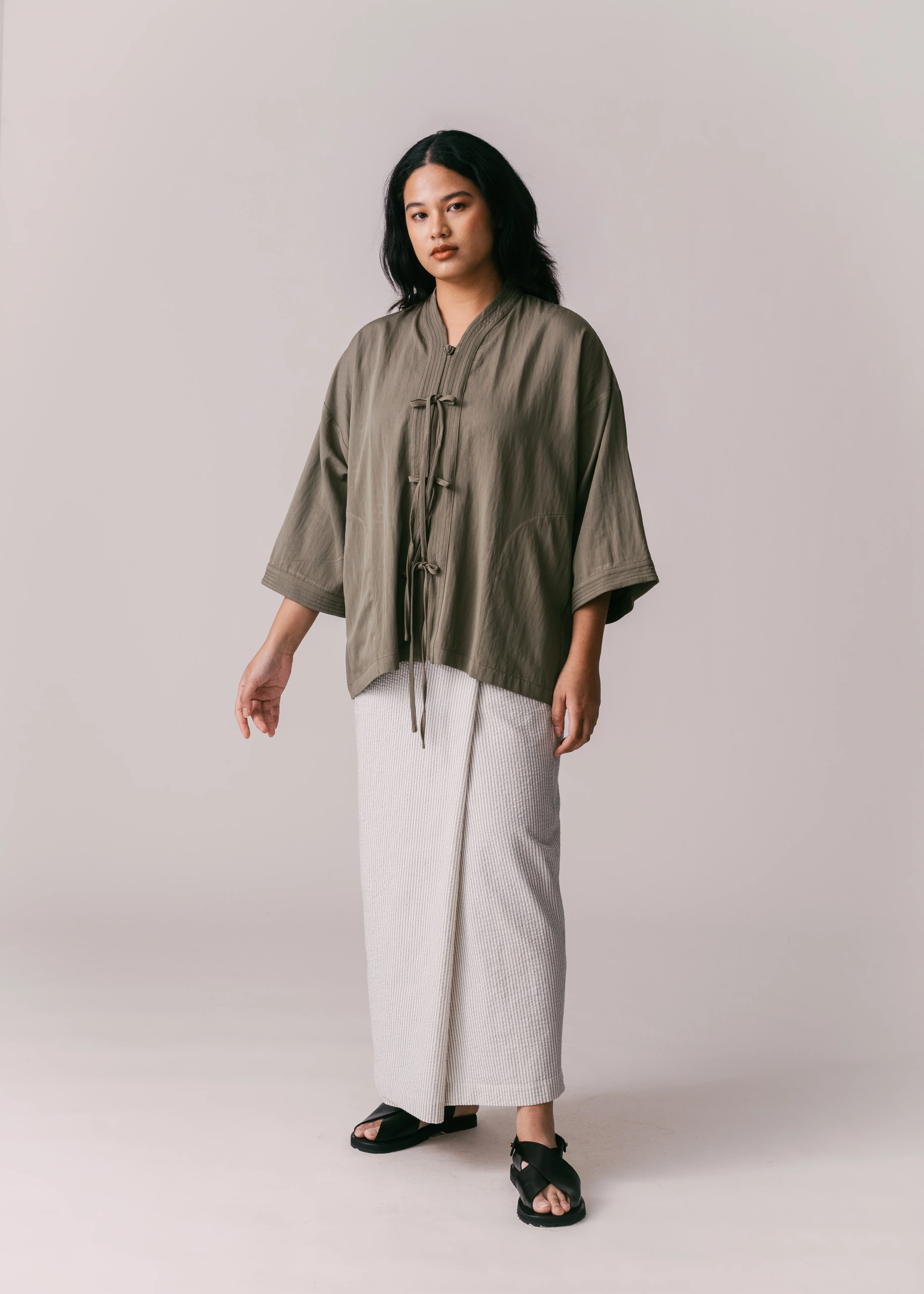 Unisex: Ria Loose Kedah Top (Olive) - Image 10