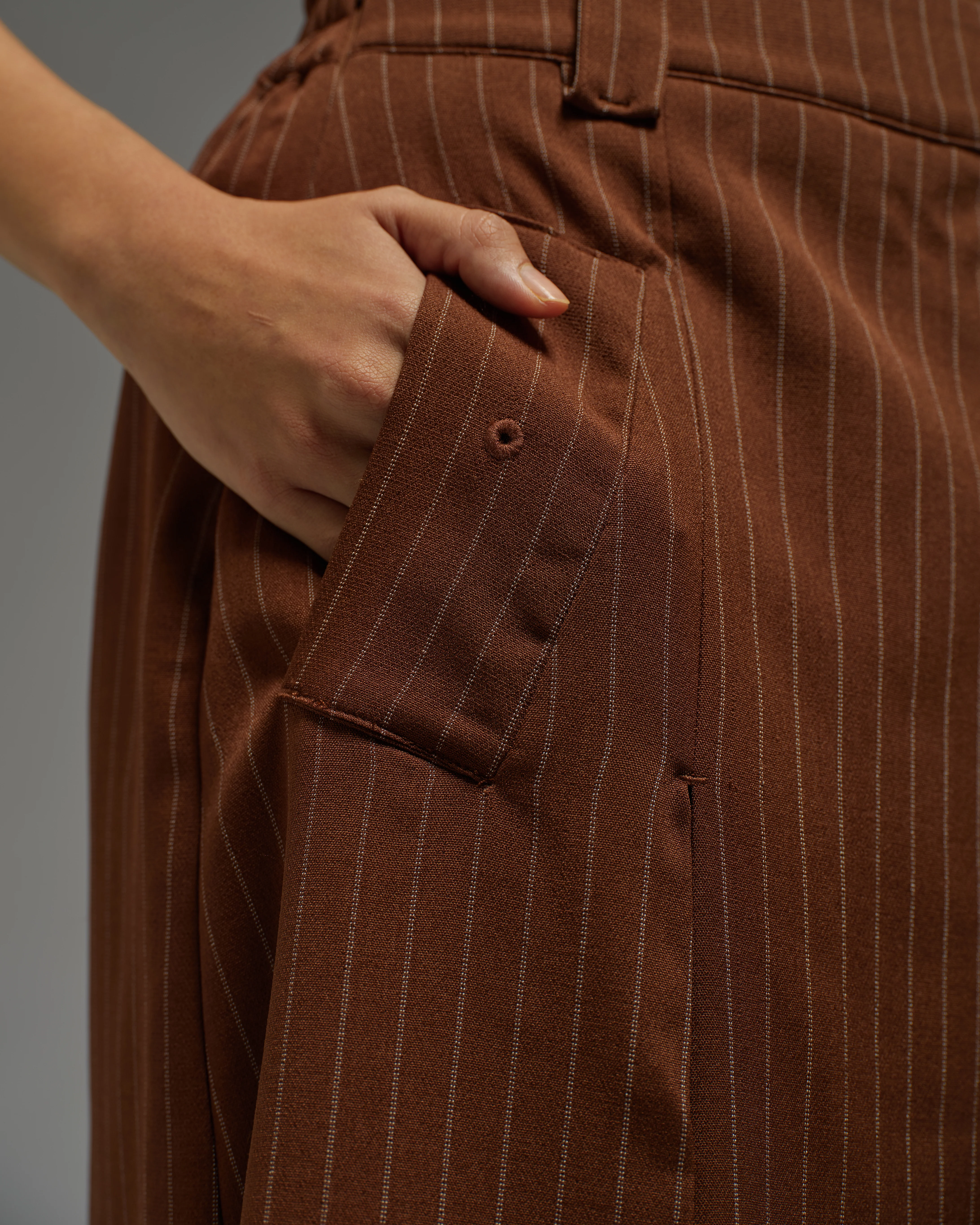 Unisex: Skirt Pants (Brown Stripe) - Image 6