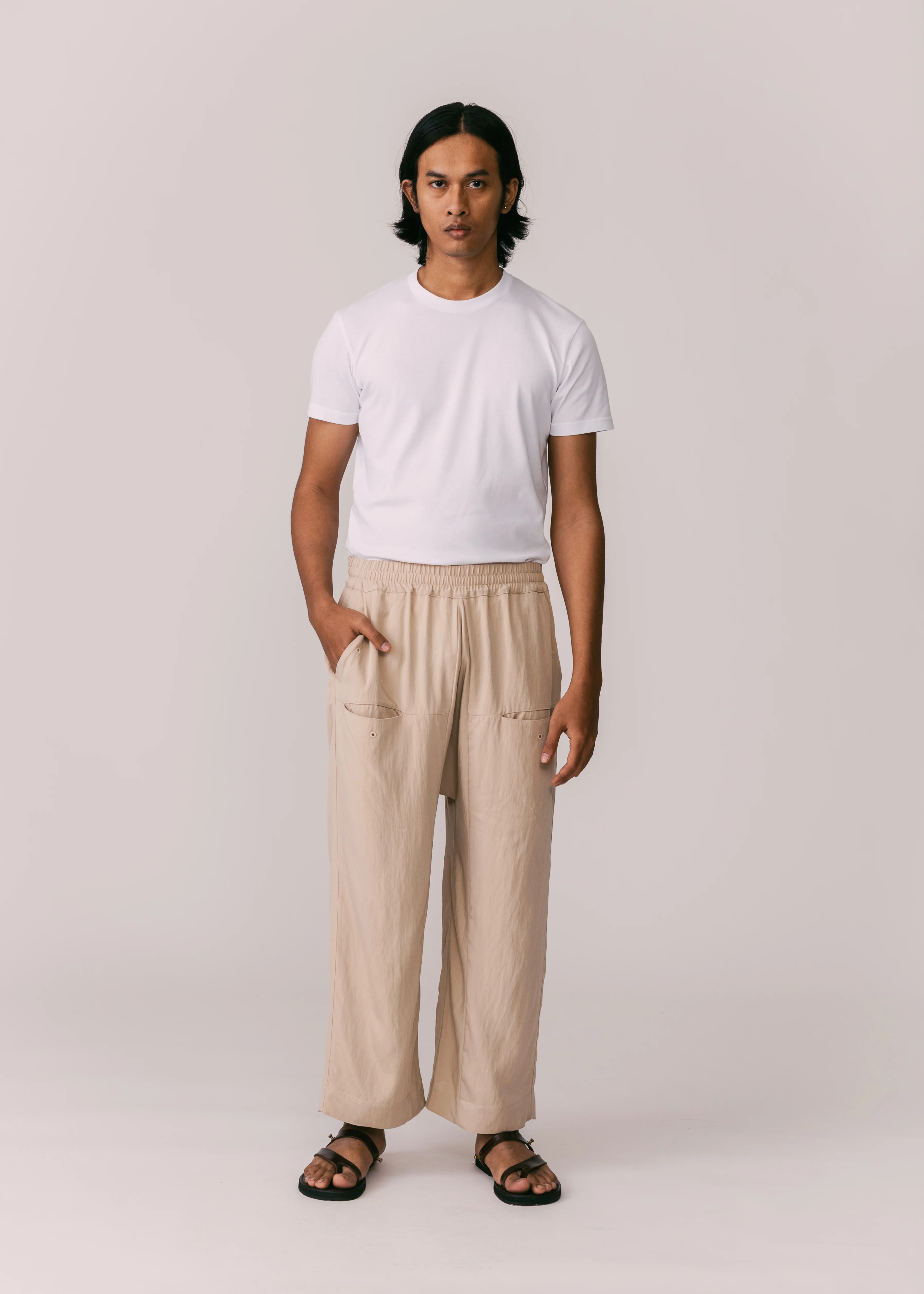 Unisex: Tahan Panelled Pants (Beige) - Image 2