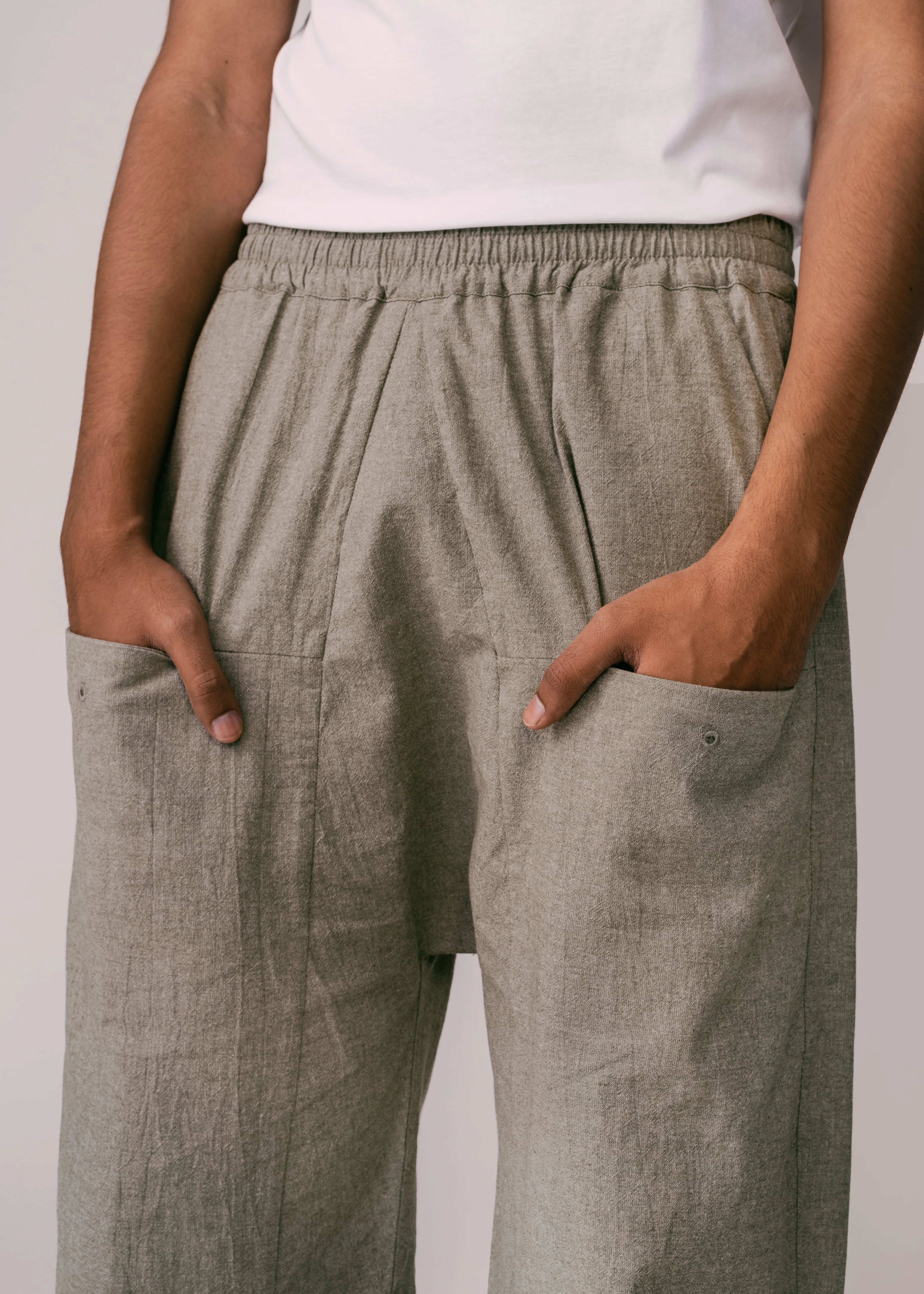 Unisex: Tahan Panelled Pants (Olive) - Image 2