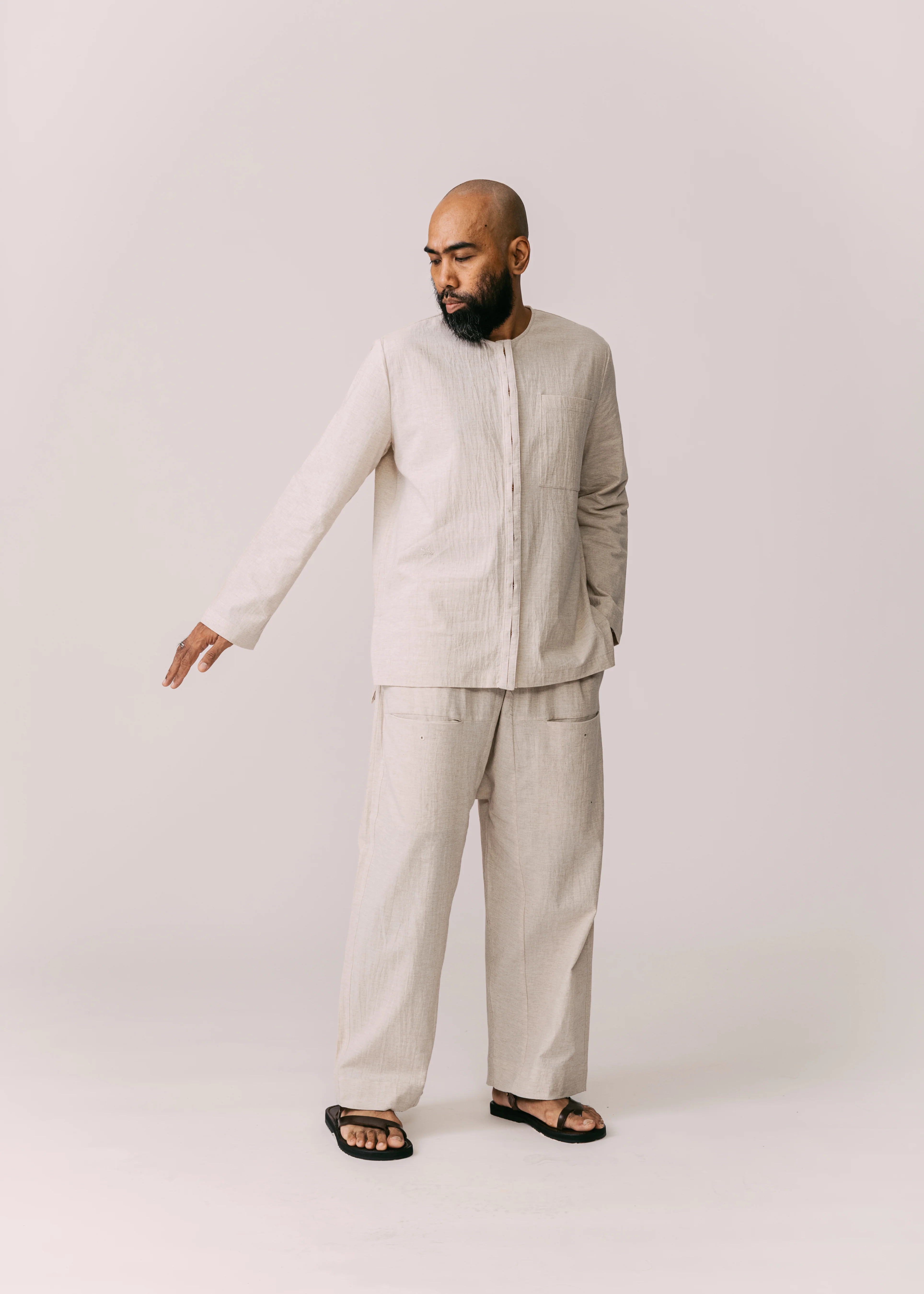 Unisex: Tahan Panelled Pants (Sand) - Image 6