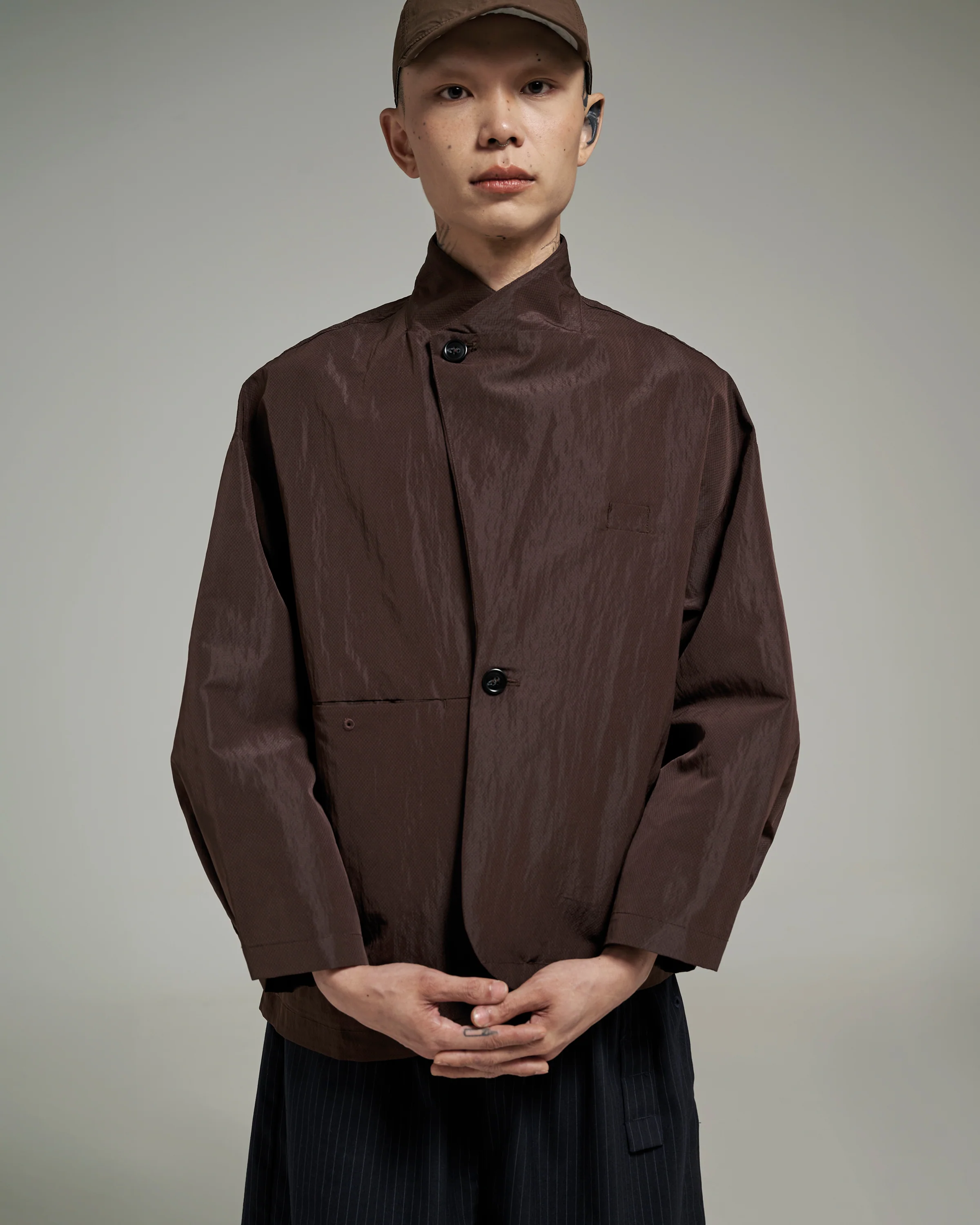 Unisex: The Asymmetrical Jacket (Aubergine) - Image 10