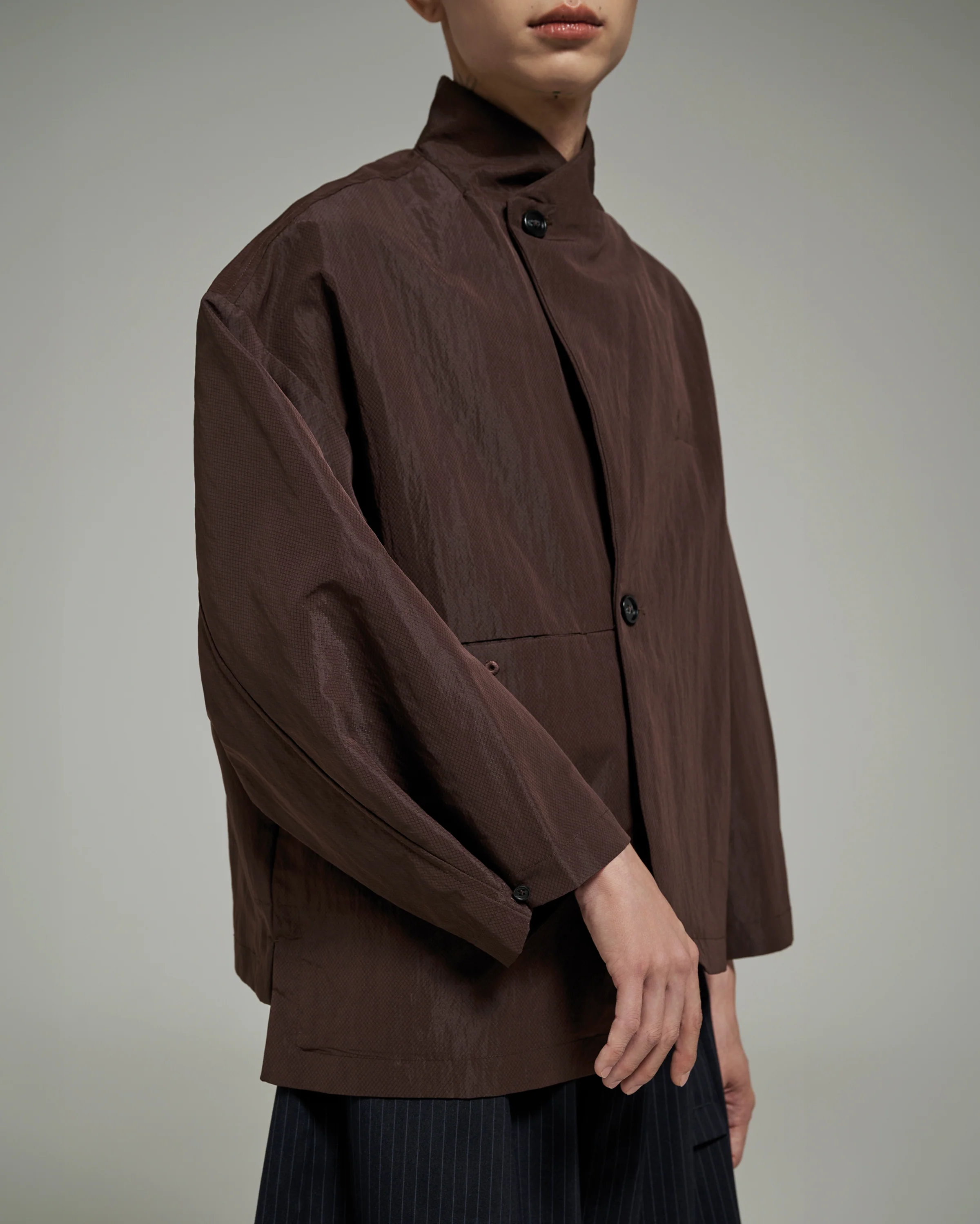 Unisex: The Asymmetrical Jacket (Aubergine) - Image 3
