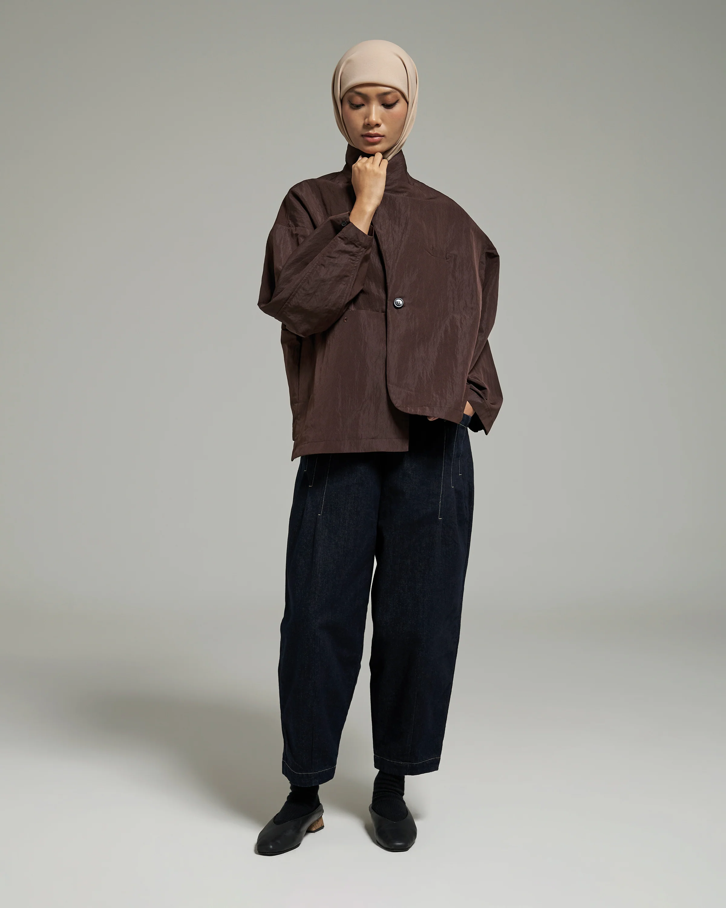 Unisex: The Asymmetrical Jacket (Aubergine) - Image 5