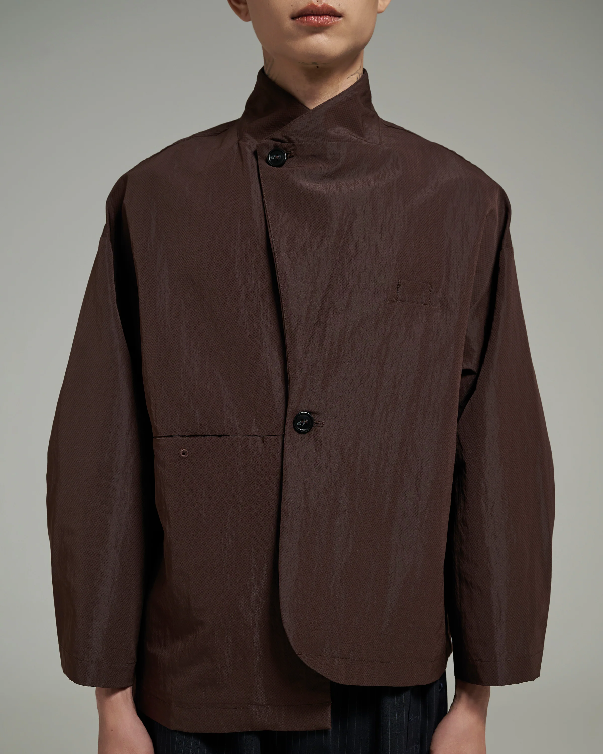 Unisex: The Asymmetrical Jacket (Aubergine) - Image 8