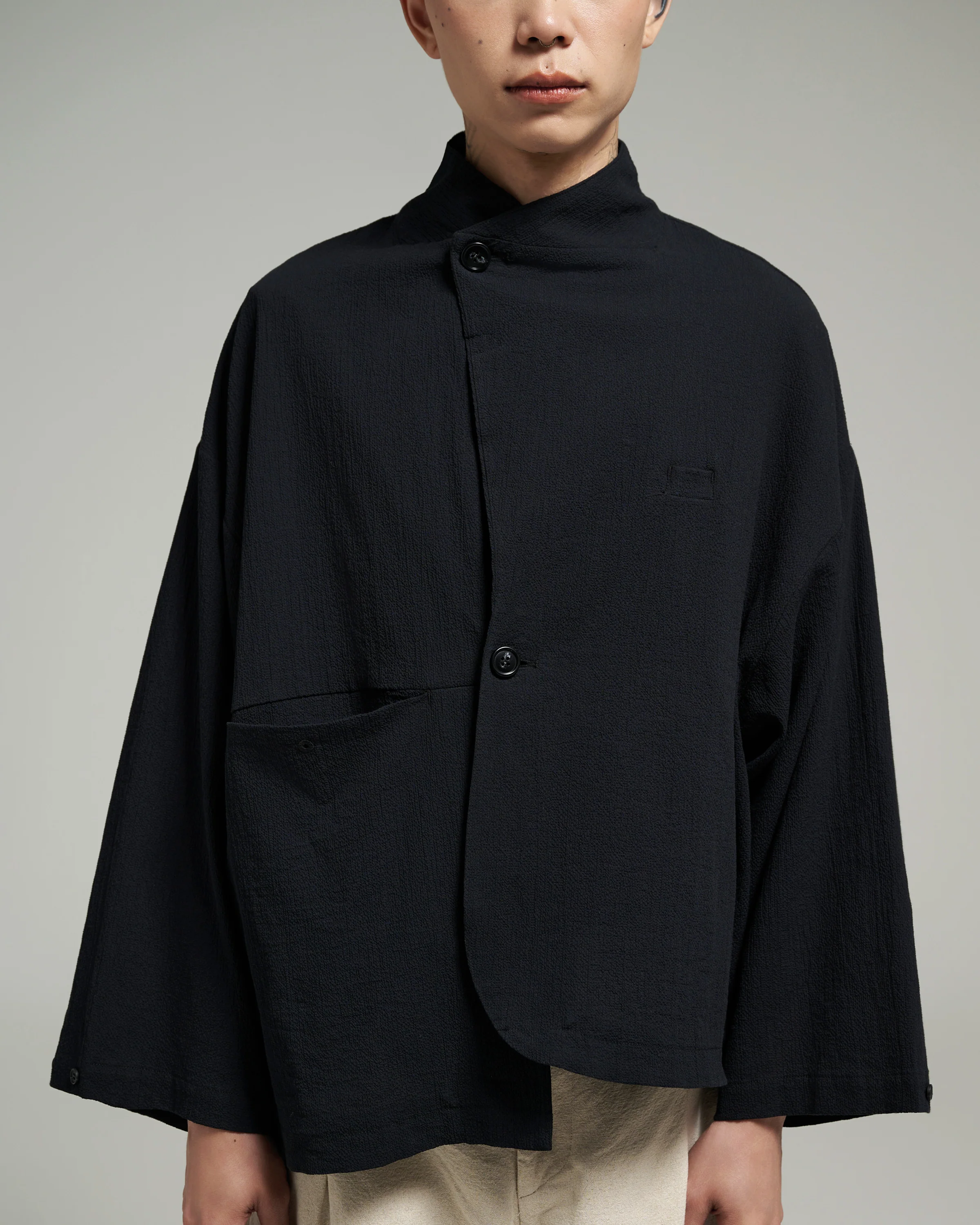 Unisex: The Asymmetrical Jacket (Black) - Image 4