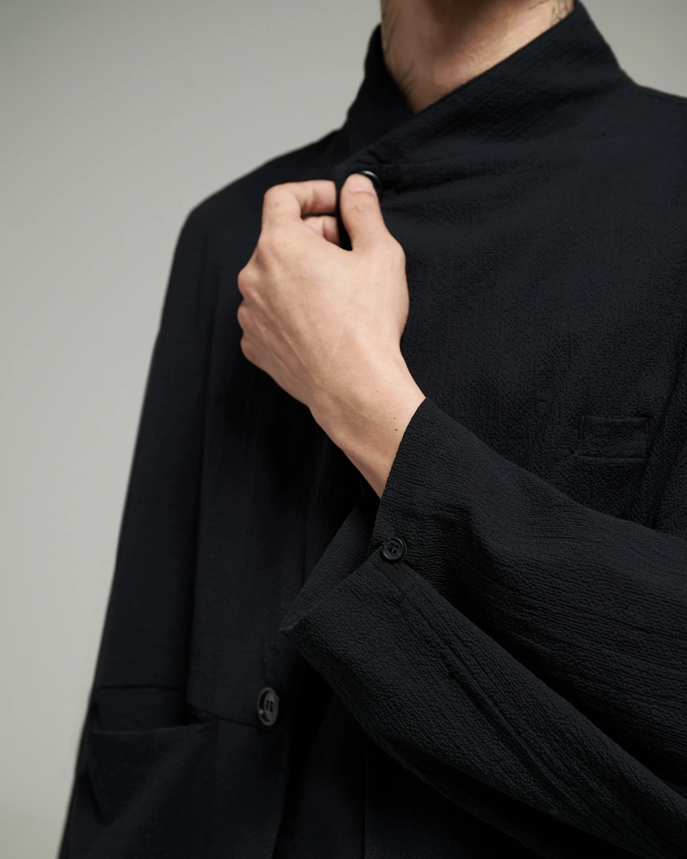 Unisex: The Asymmetrical Jacket (Black) - Image 6
