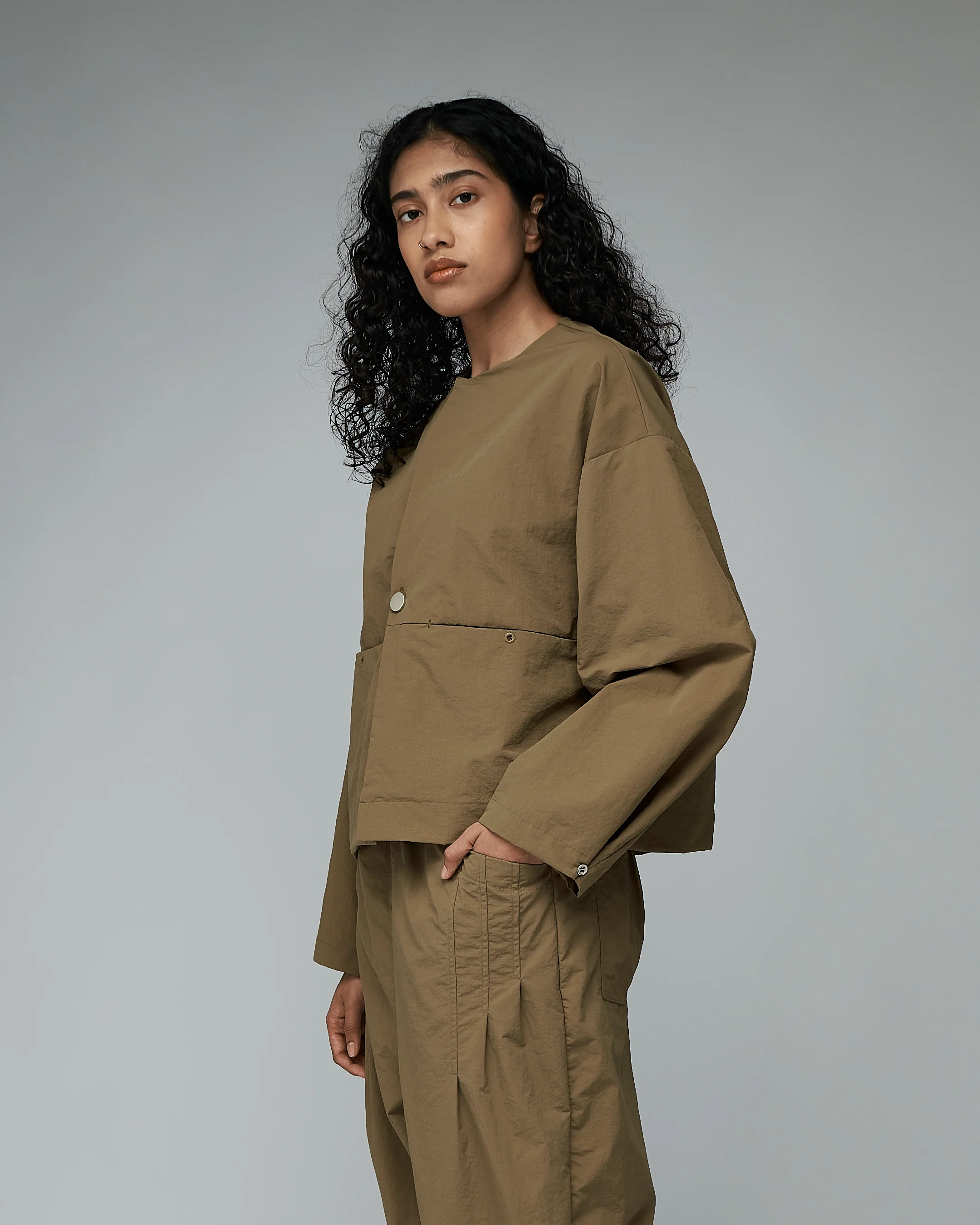 Unisex: The Cropped Jacket (Coffee) - Image 5
