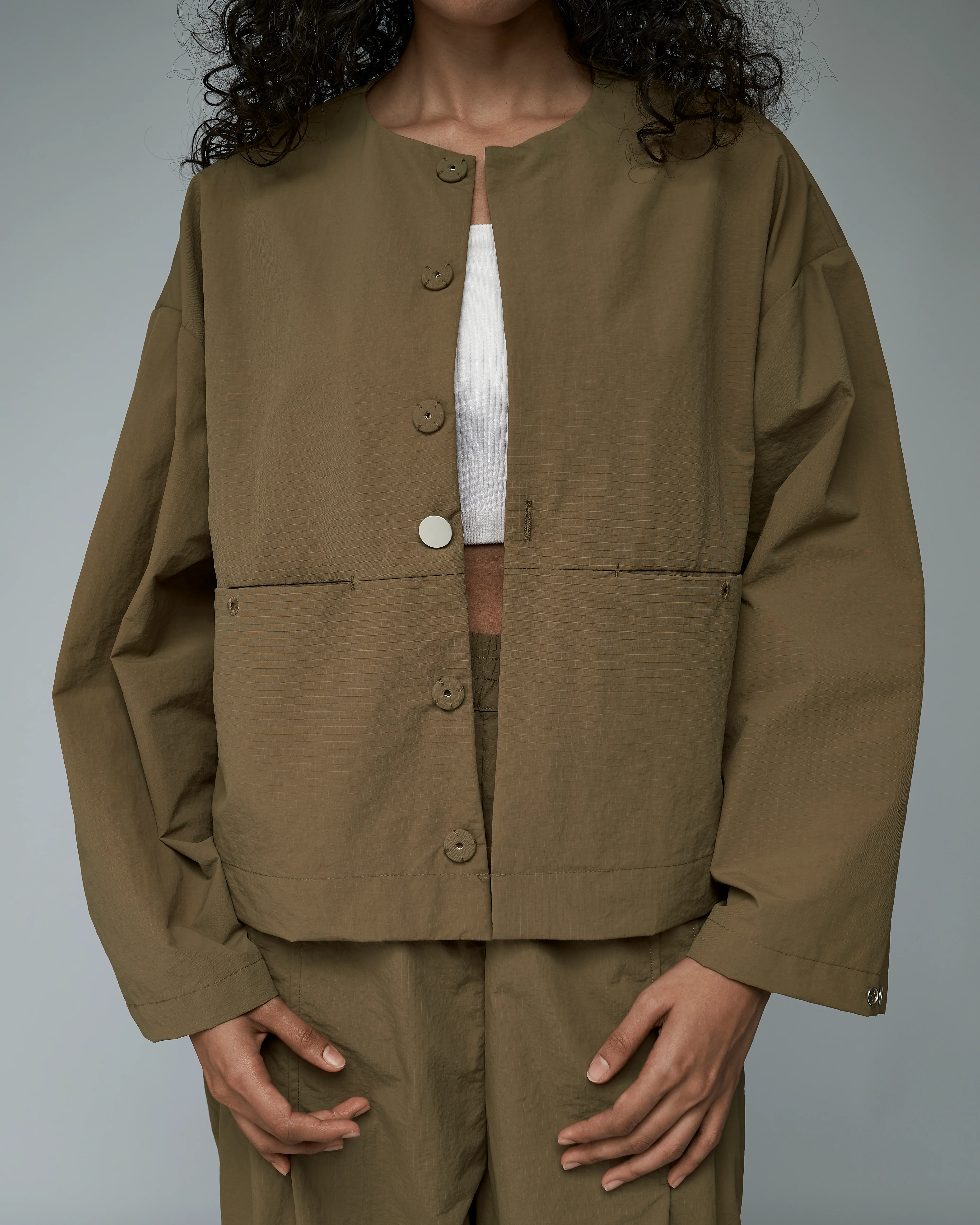 Unisex: The Cropped Jacket (Coffee) - Image 8