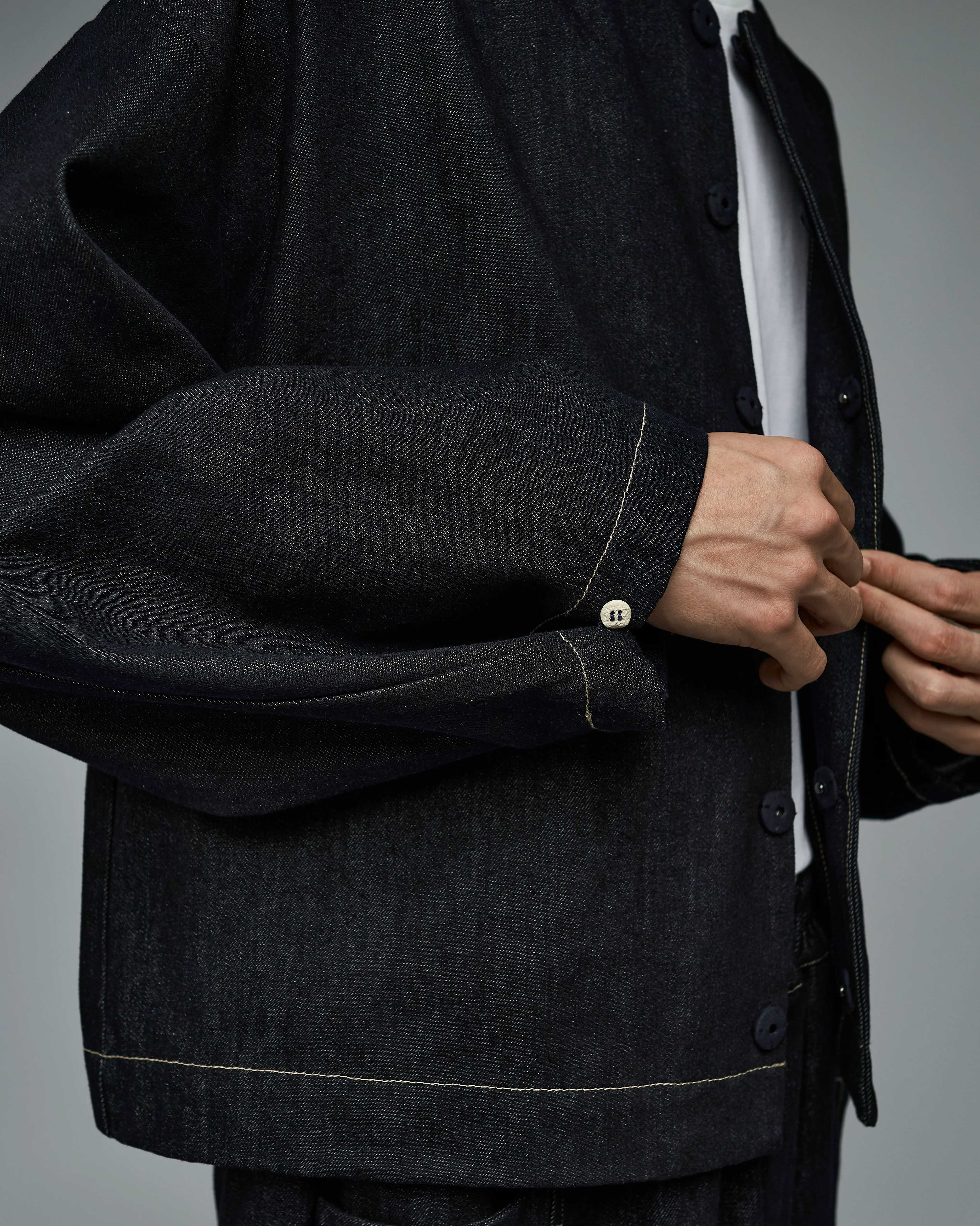 Unisex: The Cropped Jacket (Black Denim) - Image 12