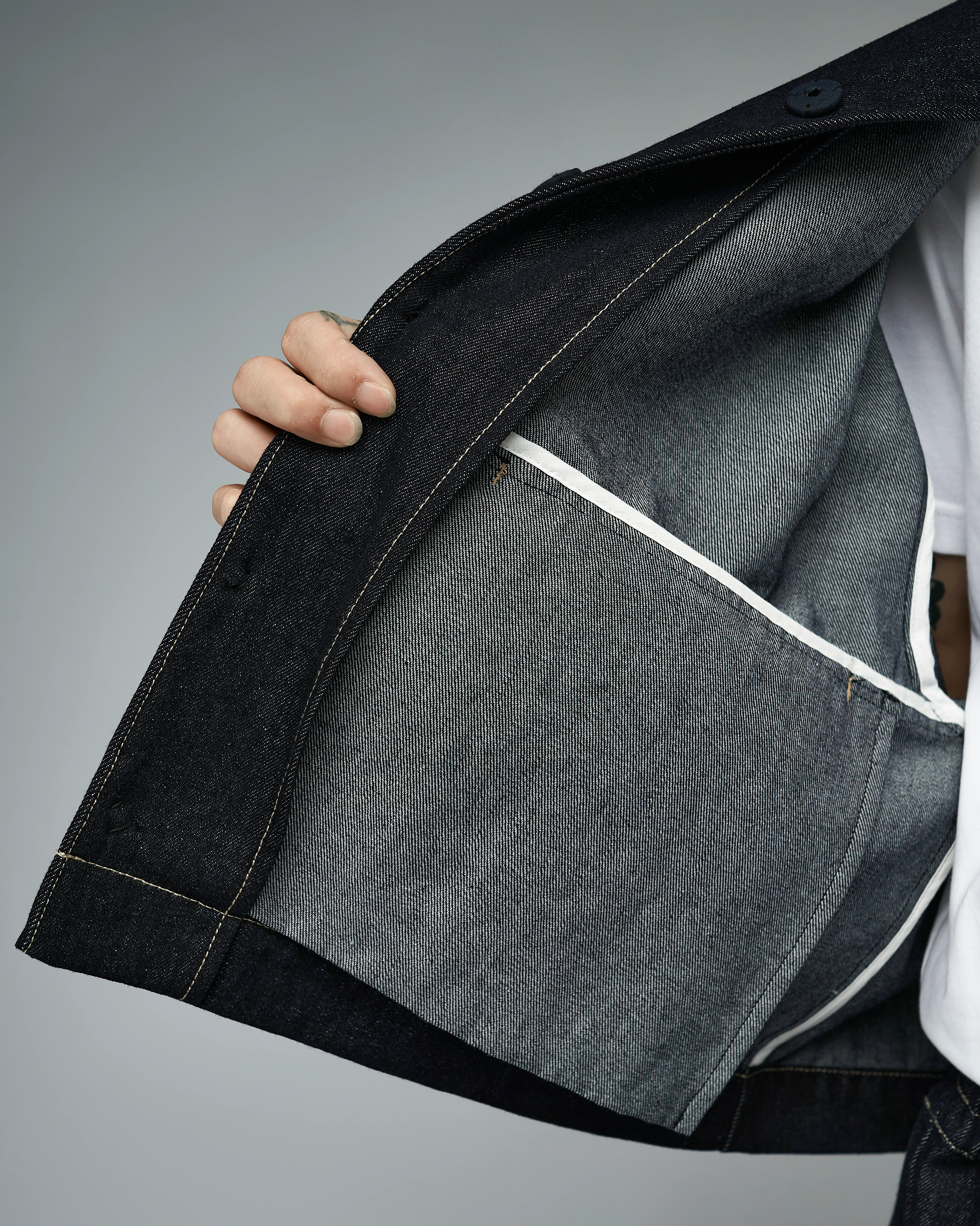 Unisex: The Cropped Jacket (Black Denim) - Image 15