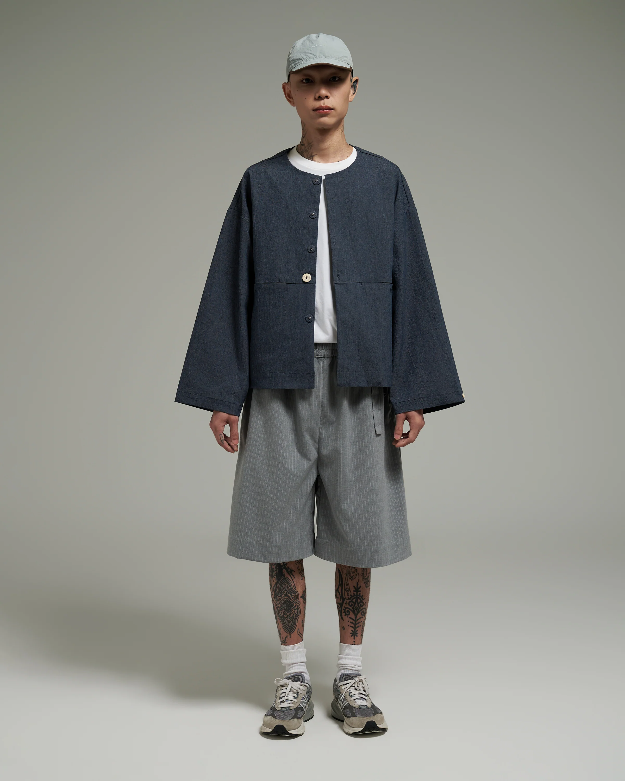 Unisex: The Cropped Jacket (Blue Denim) - Image 3