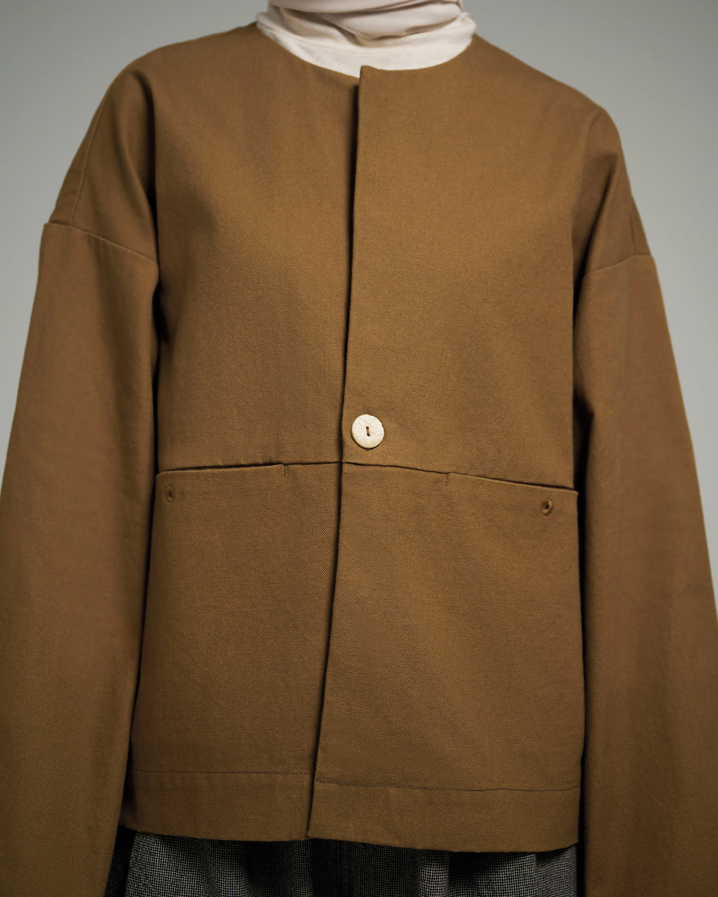 Unisex: The Cropped Jacket (Walnut Brown) - Image 4