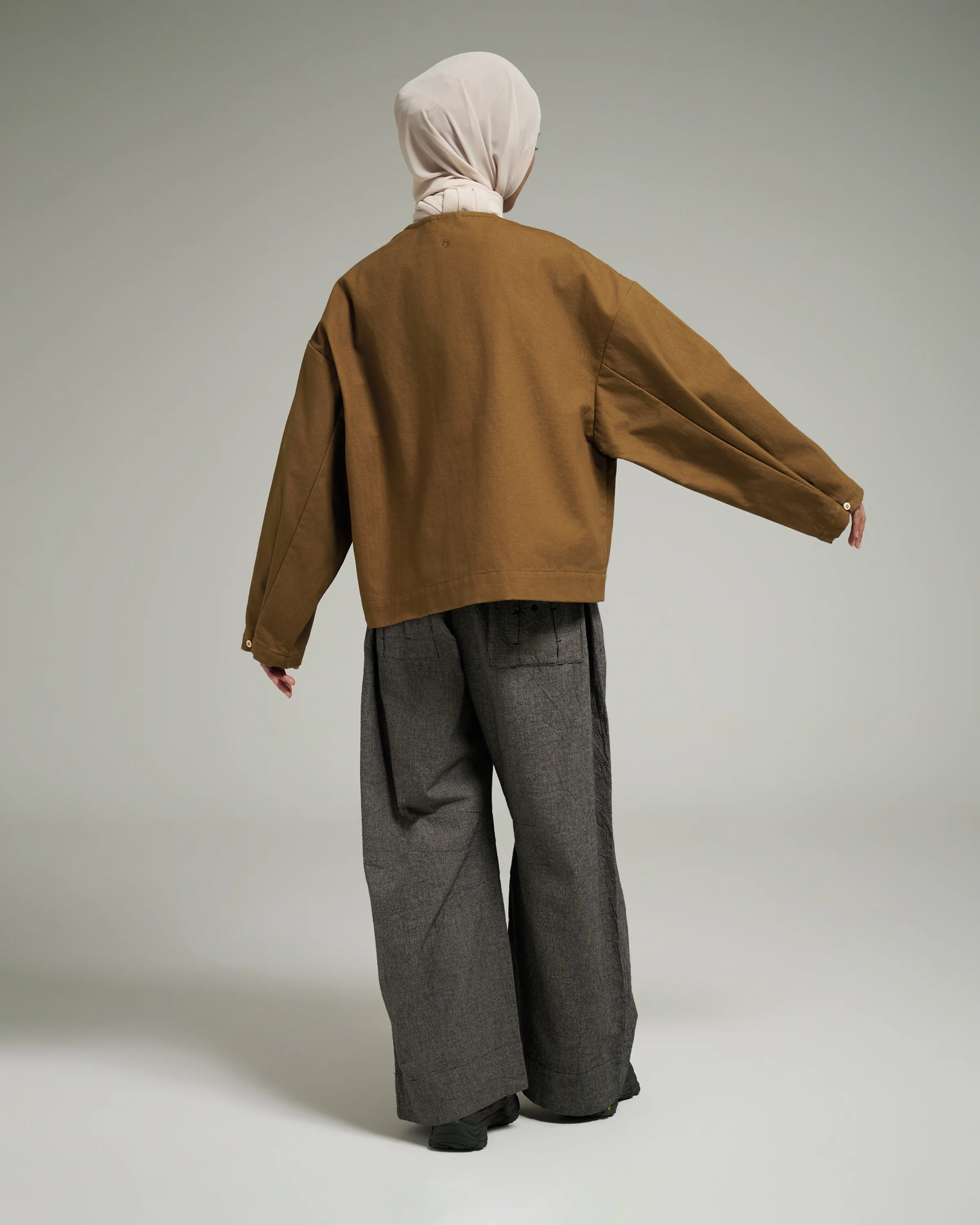 Unisex: The Cropped Jacket (Walnut Brown) - Image 5