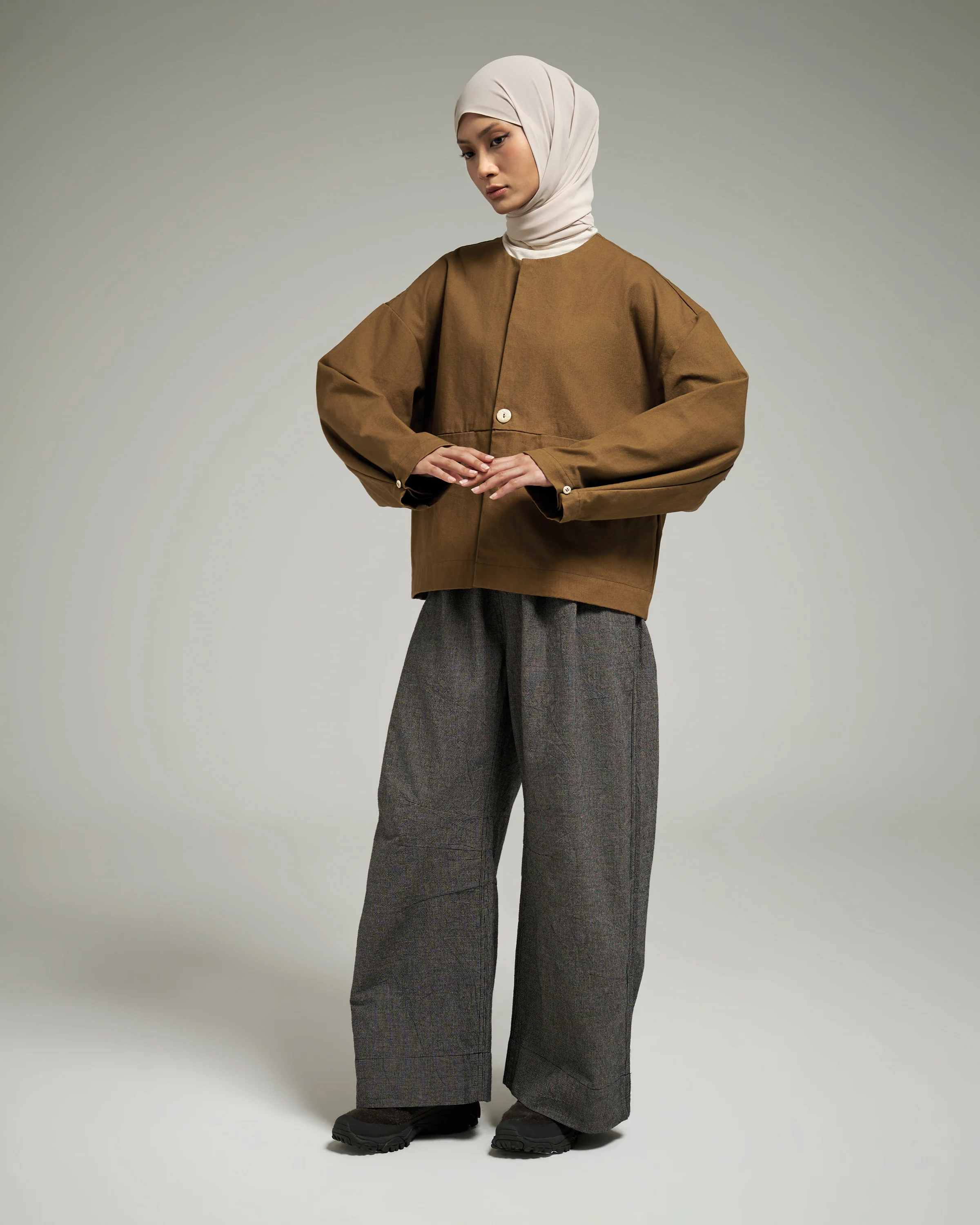 Unisex: The Cropped Jacket (Walnut Brown) - Image 6