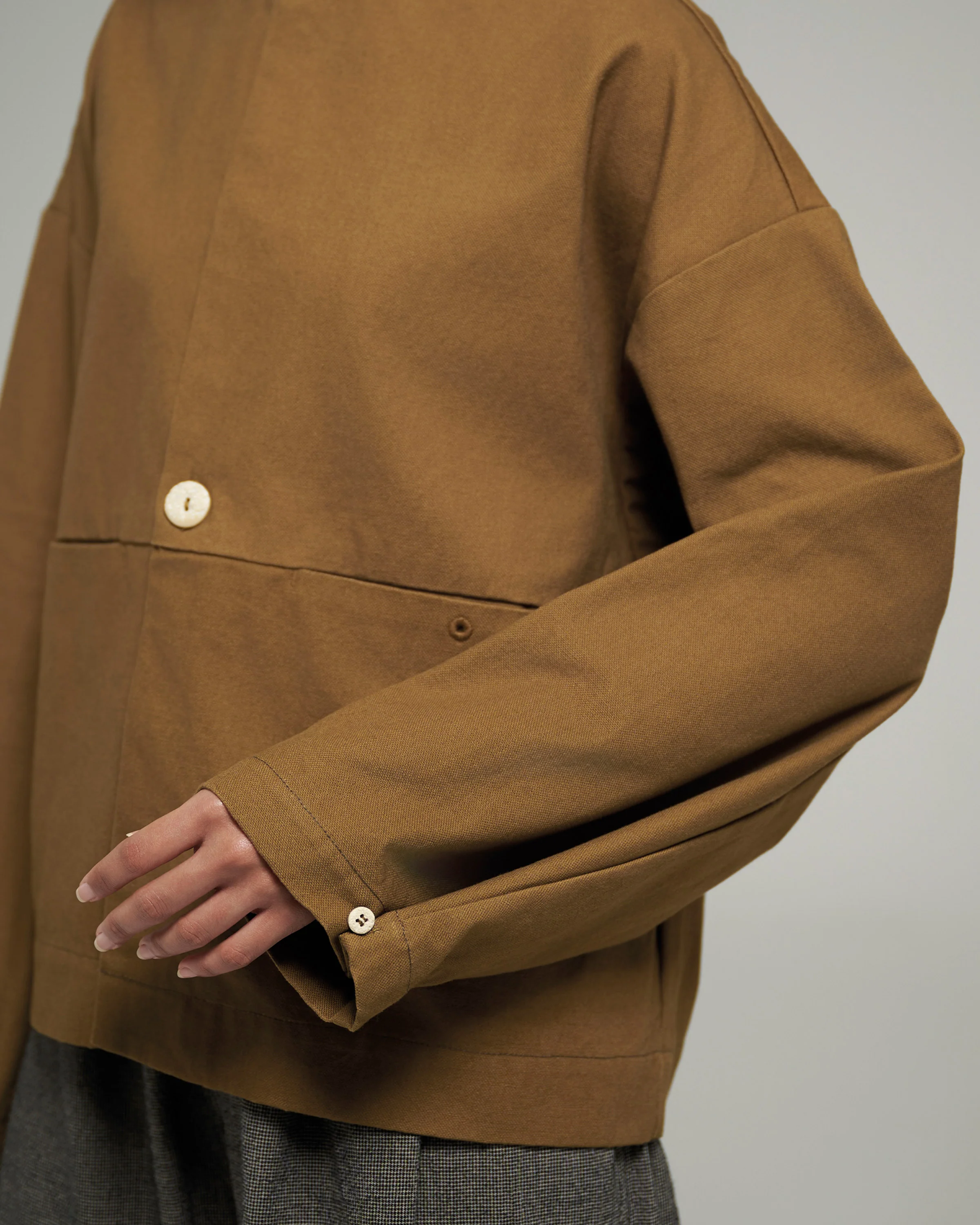 Unisex: The Cropped Jacket (Walnut Brown) - Image 7