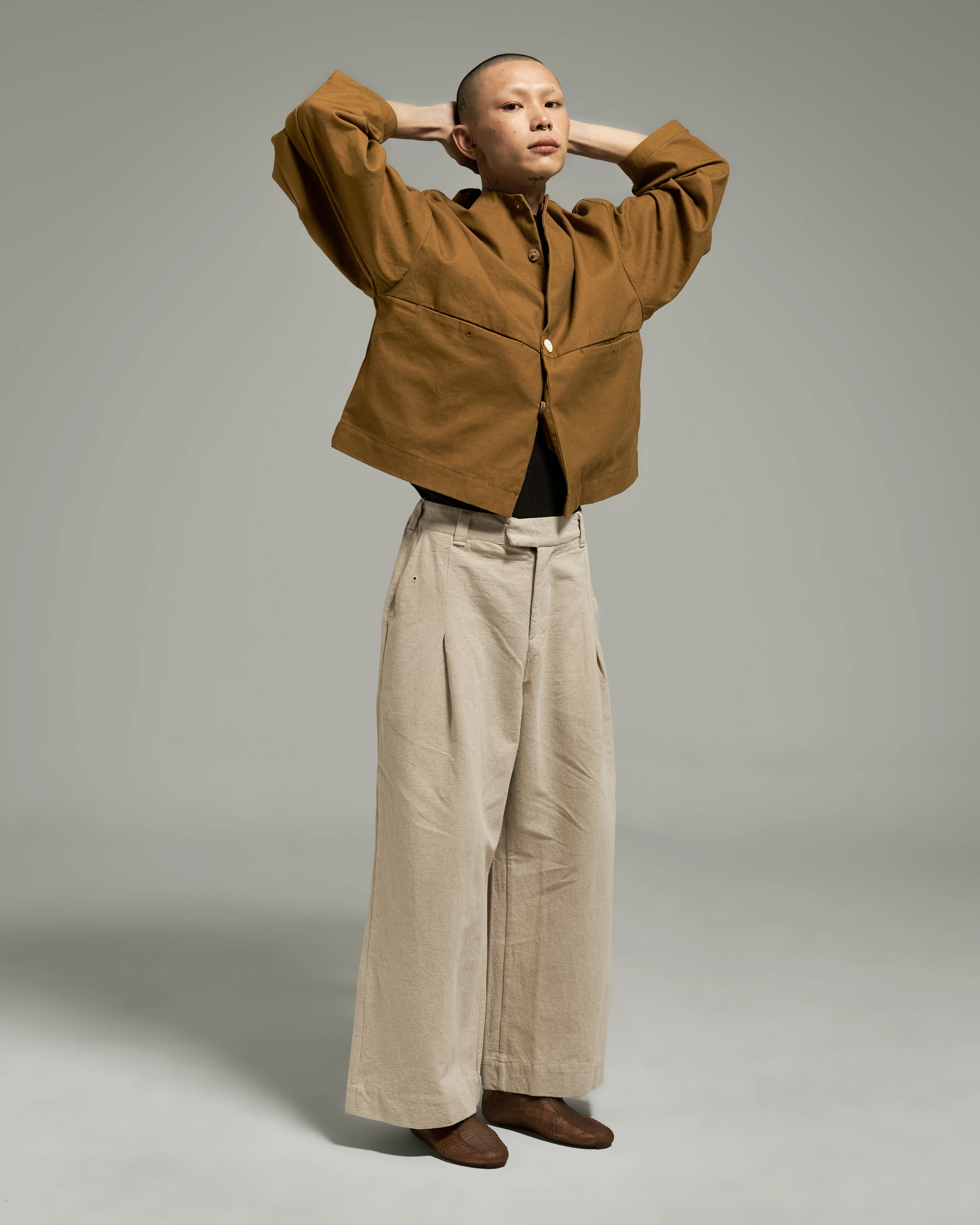Unisex: The Cropped Jacket (Walnut Brown) - Image 8