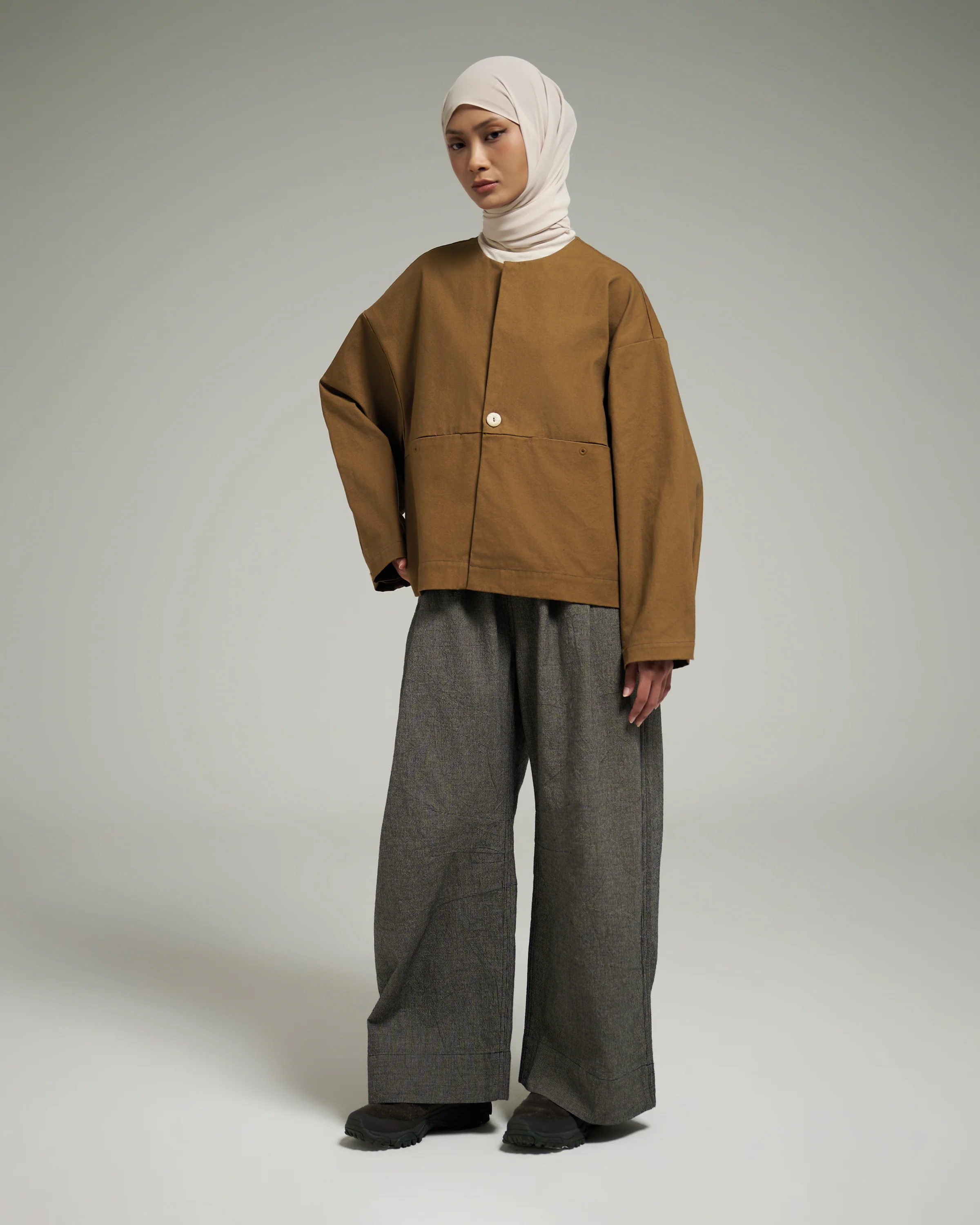 Unisex: The Cropped Jacket (Walnut Brown) - Image 9