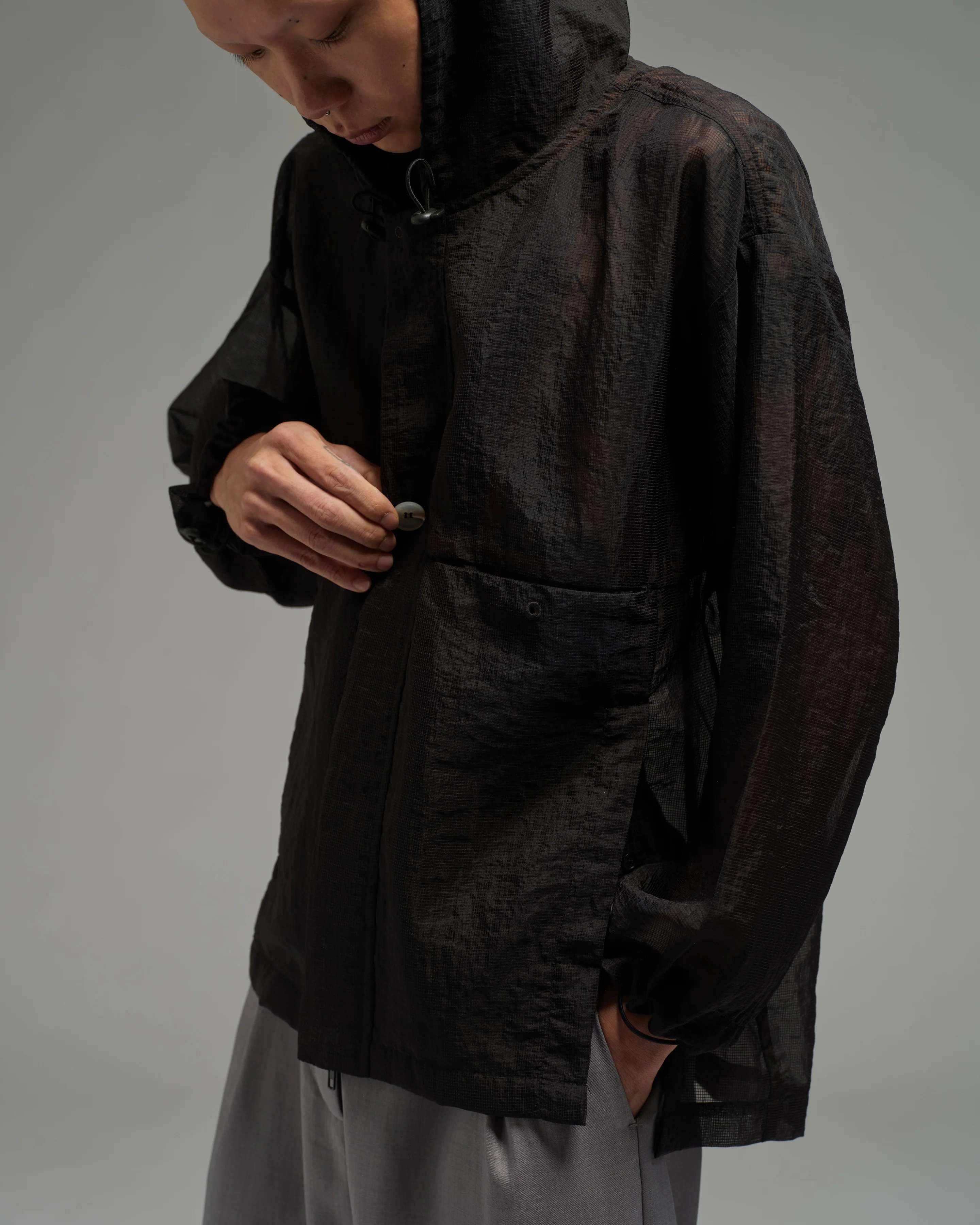 Unisex: The Hooded Jacket (Black) - Image 5