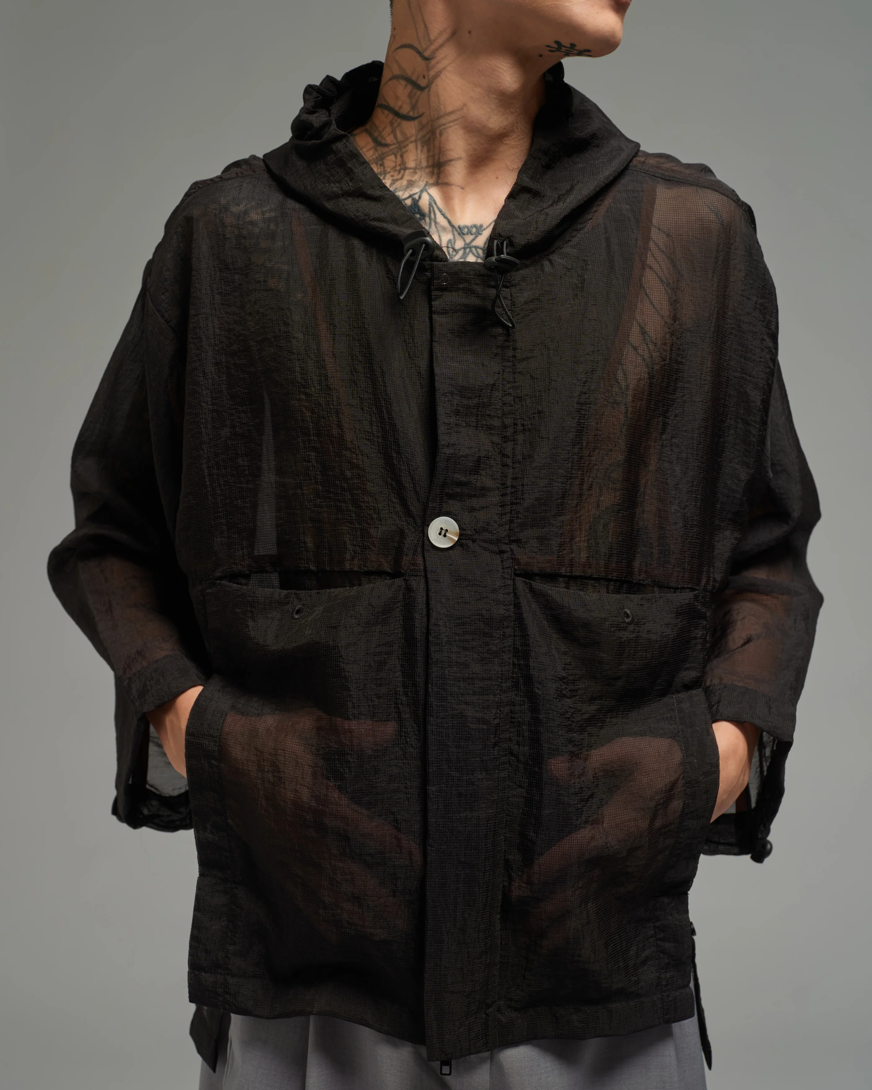Unisex: The Hooded Jacket (Black) - Image 7