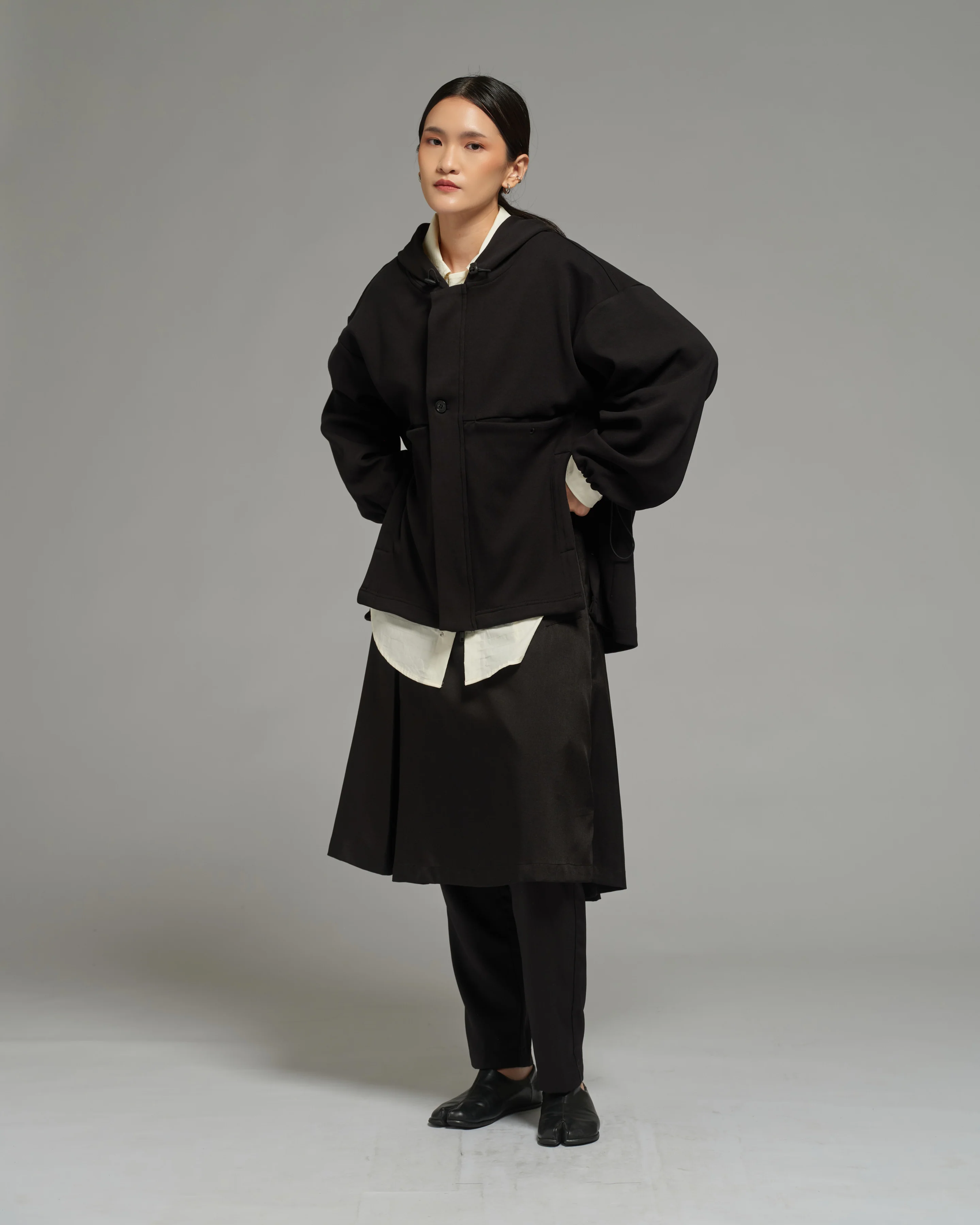 Unisex: The Hooded Sweater (Jersey Black) - Image 4